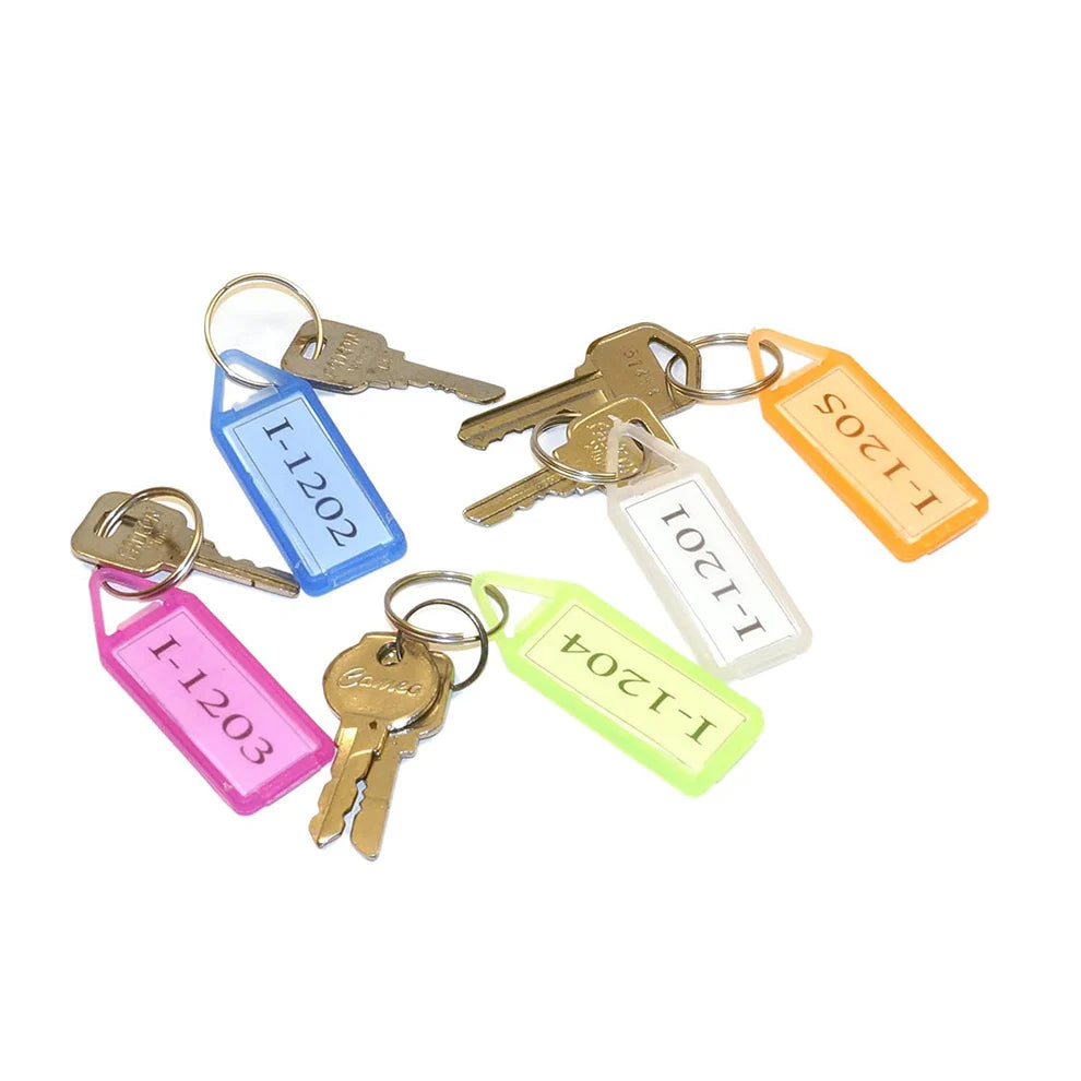 50pc Keychain Tag Label Used For Decorative Purpose On Keys And All.