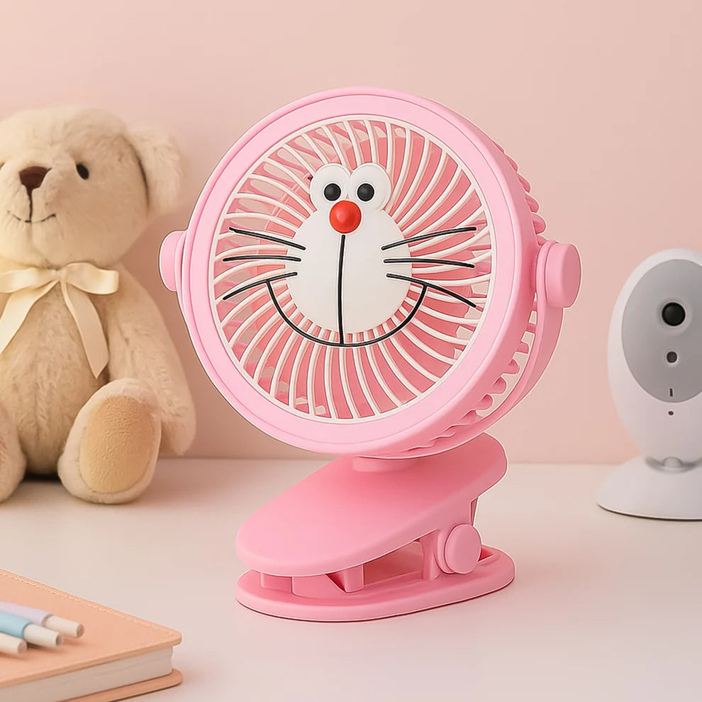 Usb Portable Mini Desk Fan With Light For Office, School, Home Use (1 Pc)