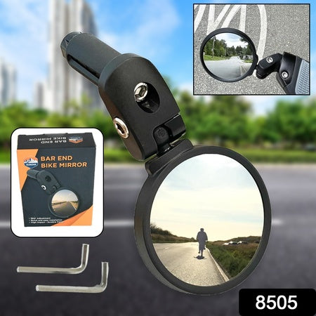 Bar End Bike Mirror Safe Rearview Mirror 360 Rotatable (1 Pc)