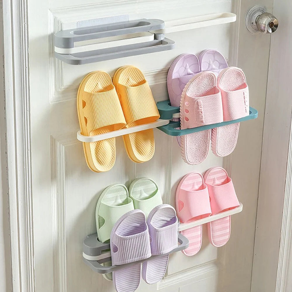 Multifunction Folding Slippers Shoes Hanger Organizer Rack