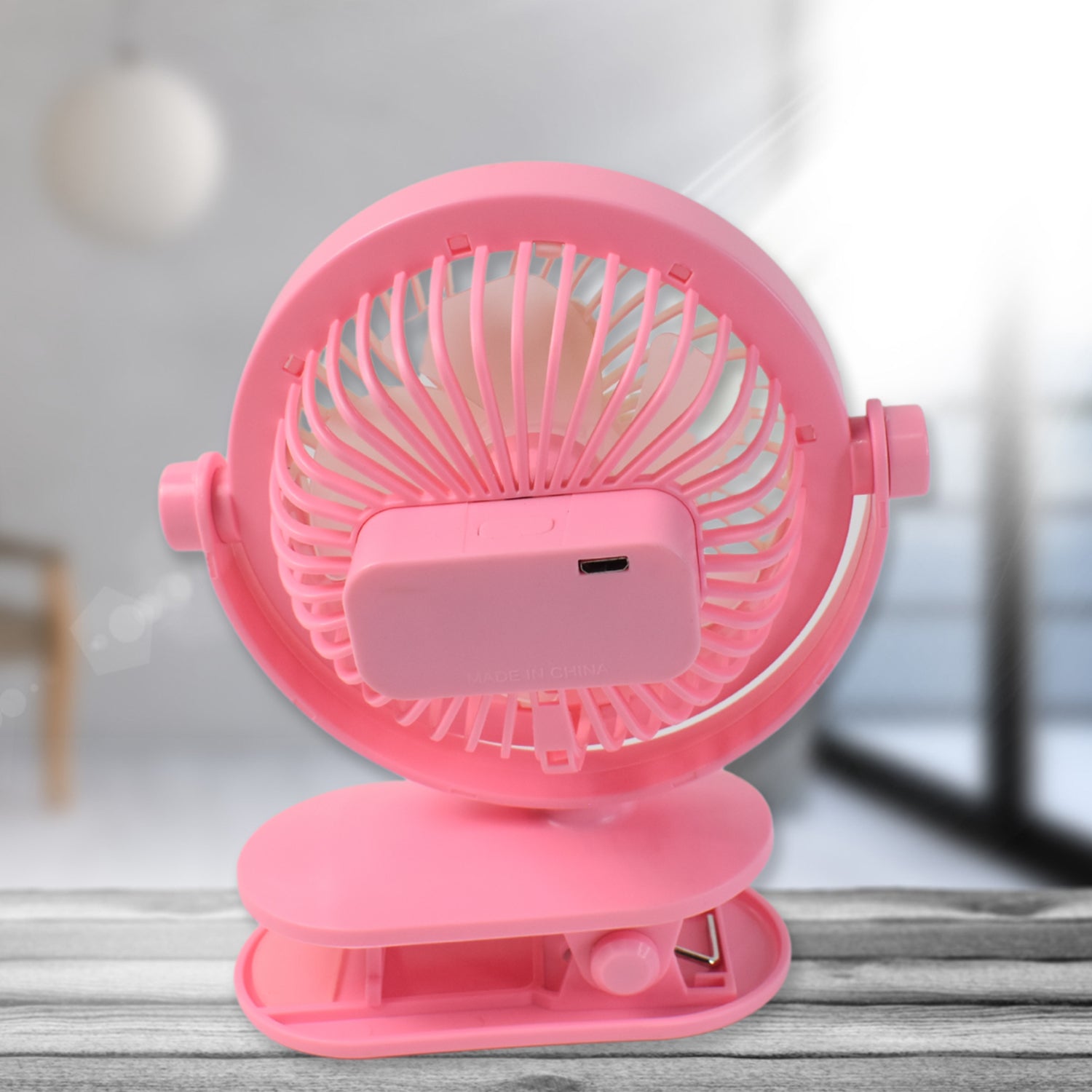 Usb Portable Mini Desk Fan With Light For Office, School, Home Use (1 Pc)
