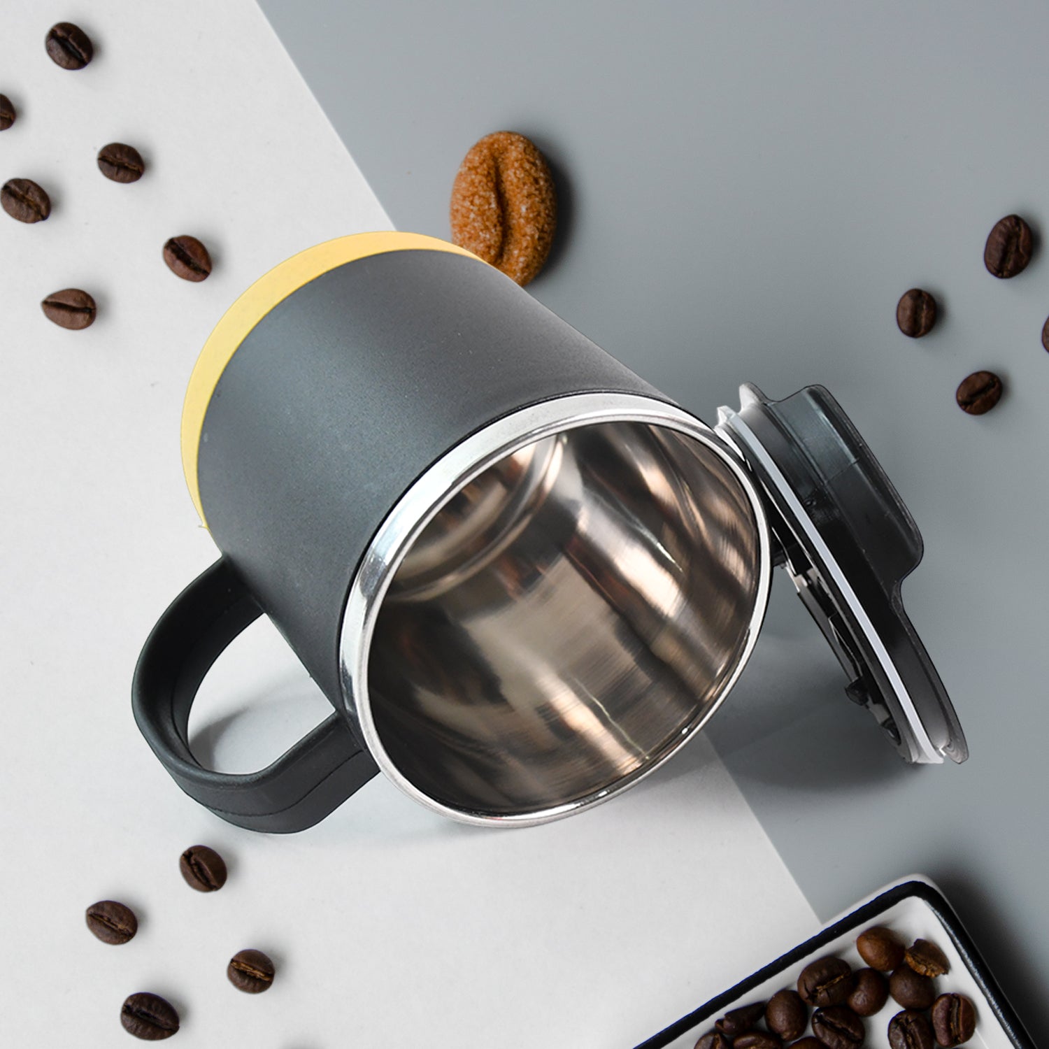 Insulated Coffee Mug With Spill-proof Lid (Approx 450ml 1 Pc)