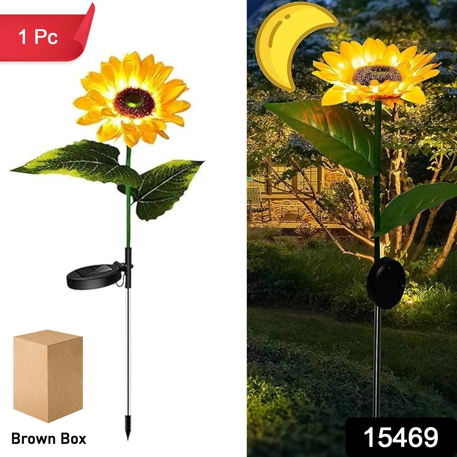 Sunflower Solar Led Lights Warm White Garden Light (1 Pc)