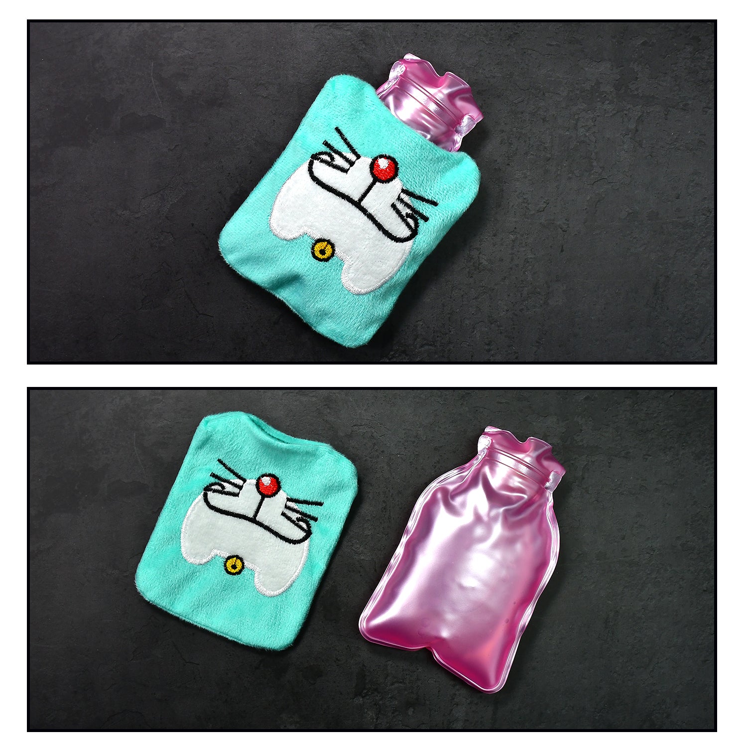 Doremon Cartoon Small Hot Water Bag With Cover For Pain Relief