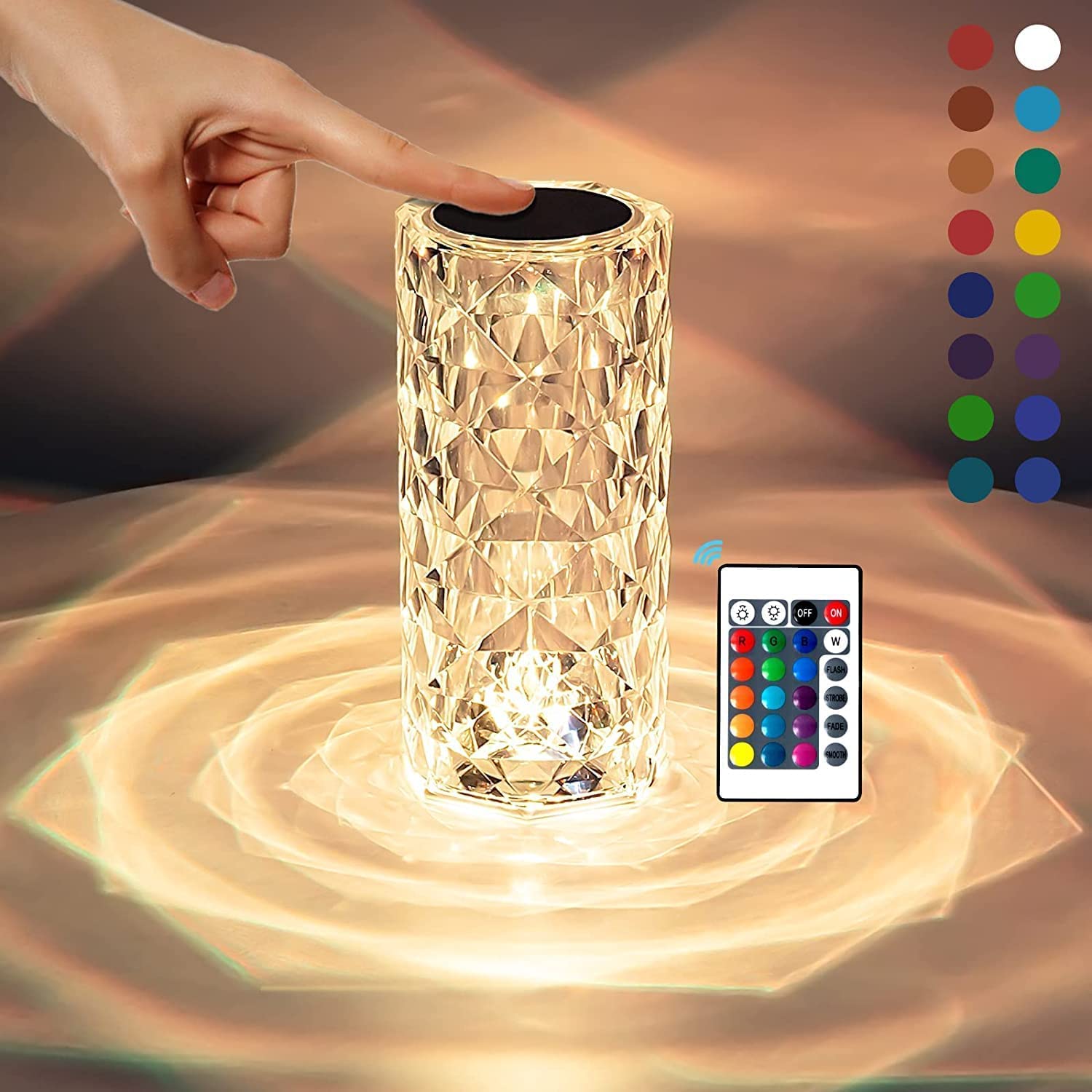 Crystal Touch Night Light Lamp (16 Colors)