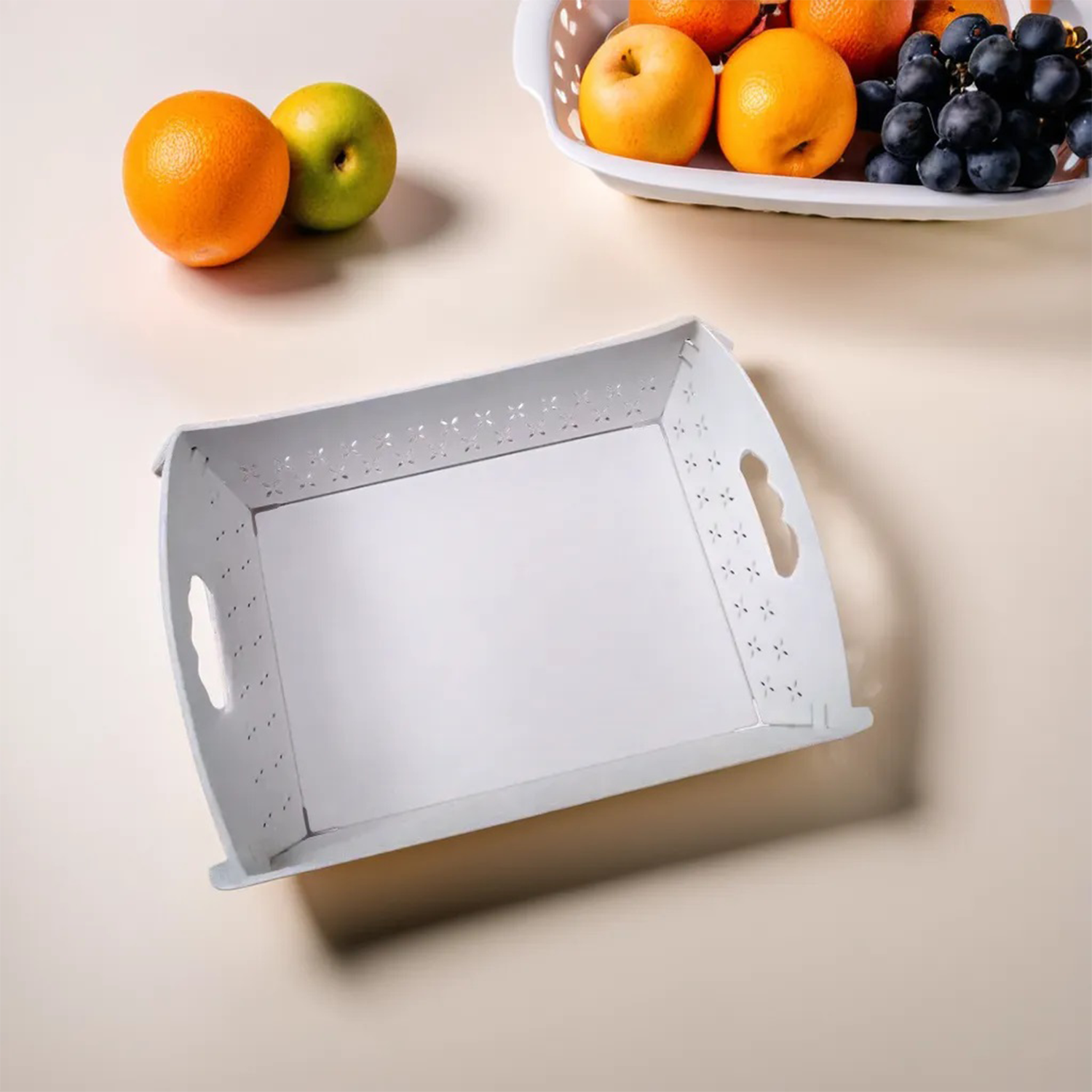 Foldable Serving Tray Plastic Serving For Food Kitchen Outdoors Restaurants (1 Pc)
