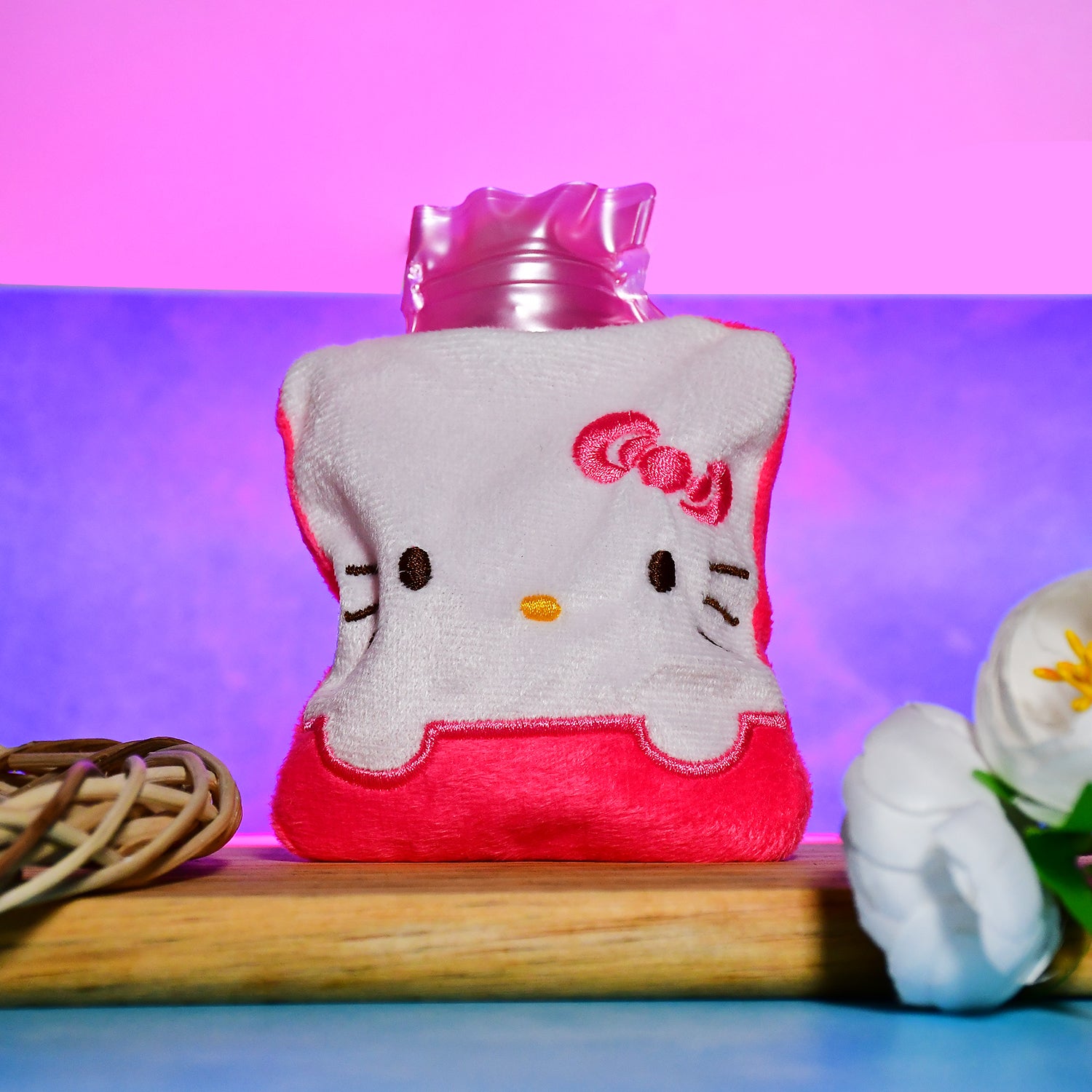 Pink Hello Kitty Small Hot Water Bag With Cover For Pain Relief