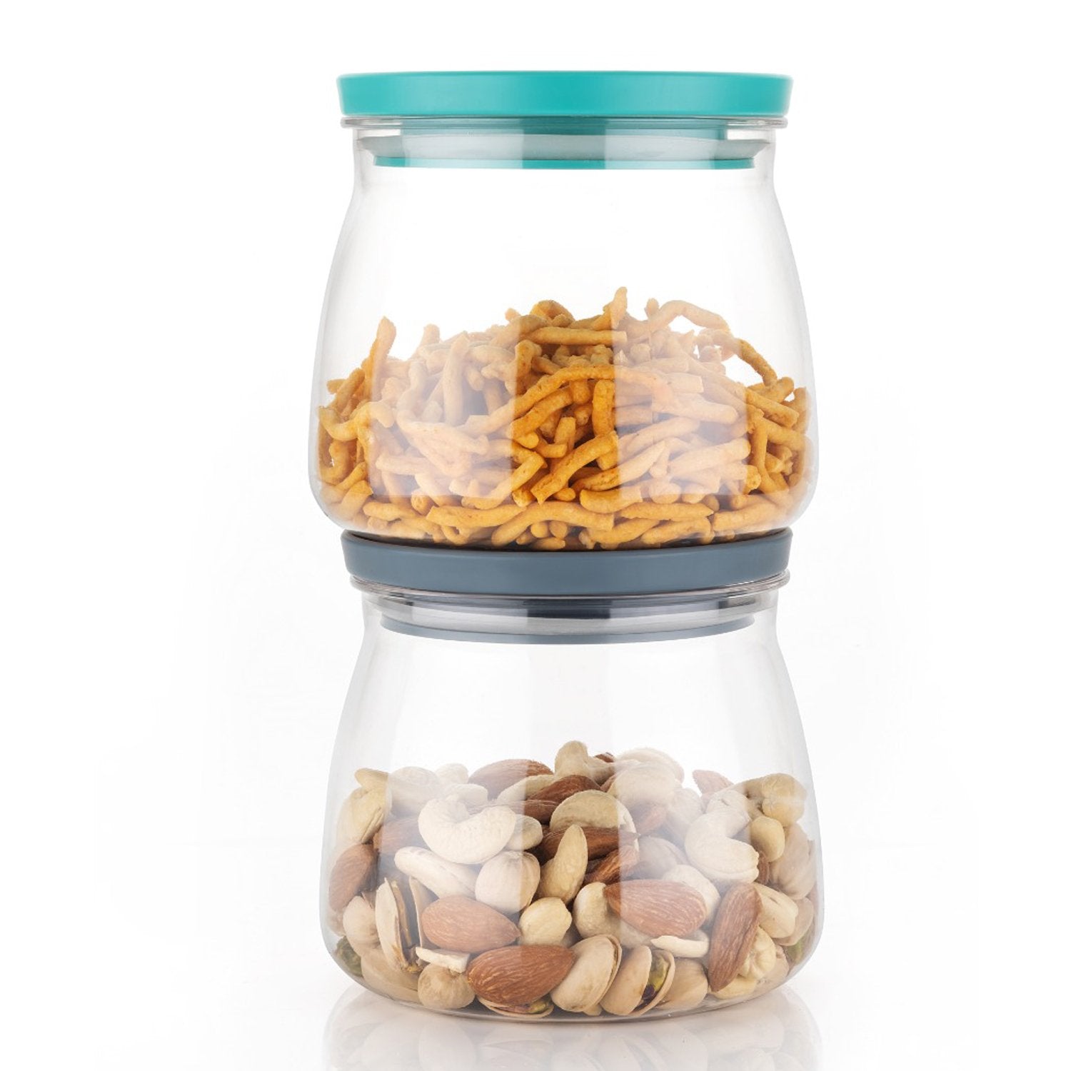 Matka Shaped Jar With Air Tight Leak Proof Lid (Multicolour) (Set Of 6) (900ml)