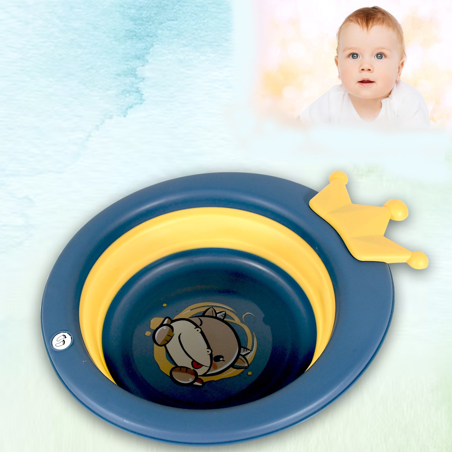 Cartoon Shape Wash Basin Foldable Baby Wash For Home (33x31 Cm 1 Pc)