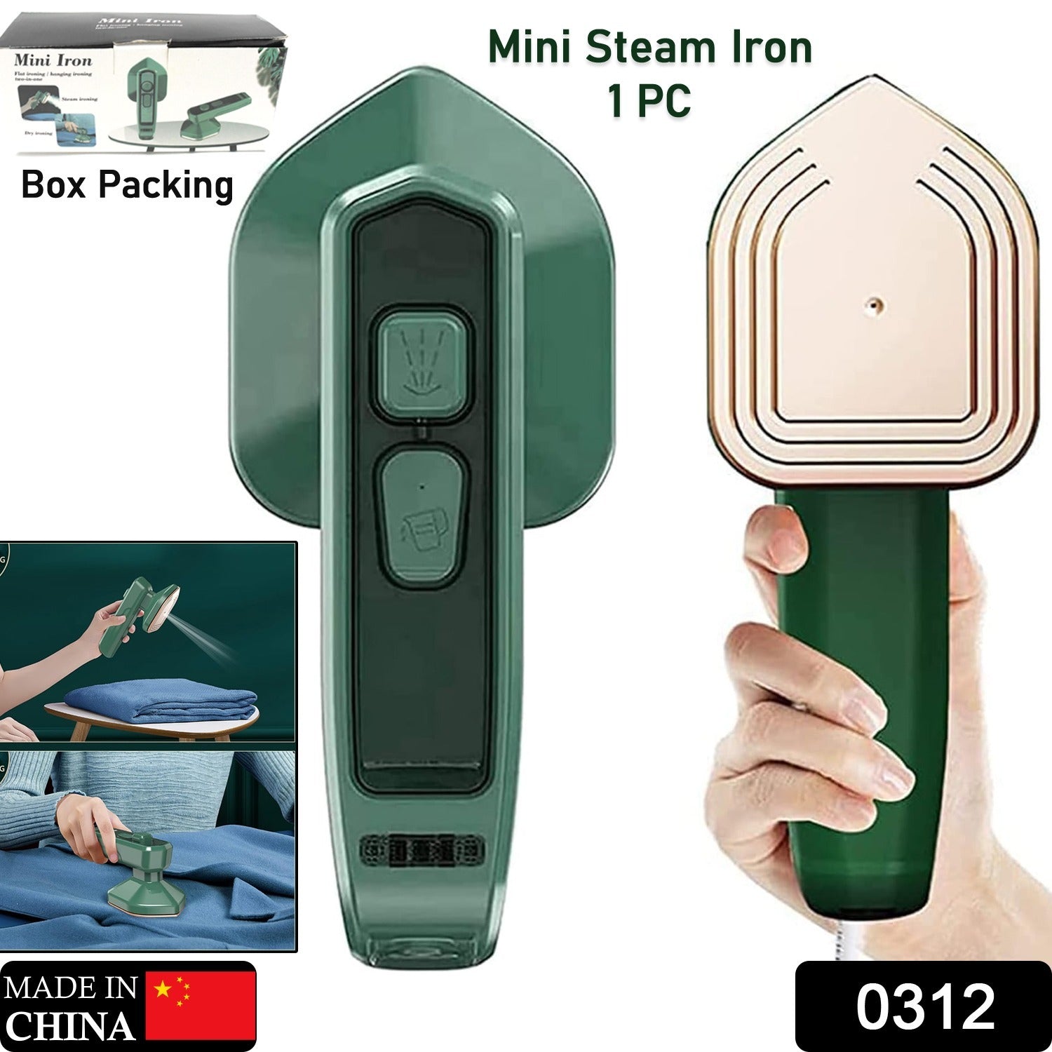 Mini Steam Iron Handheld Garment Steamer For Clothes (1 Pc)