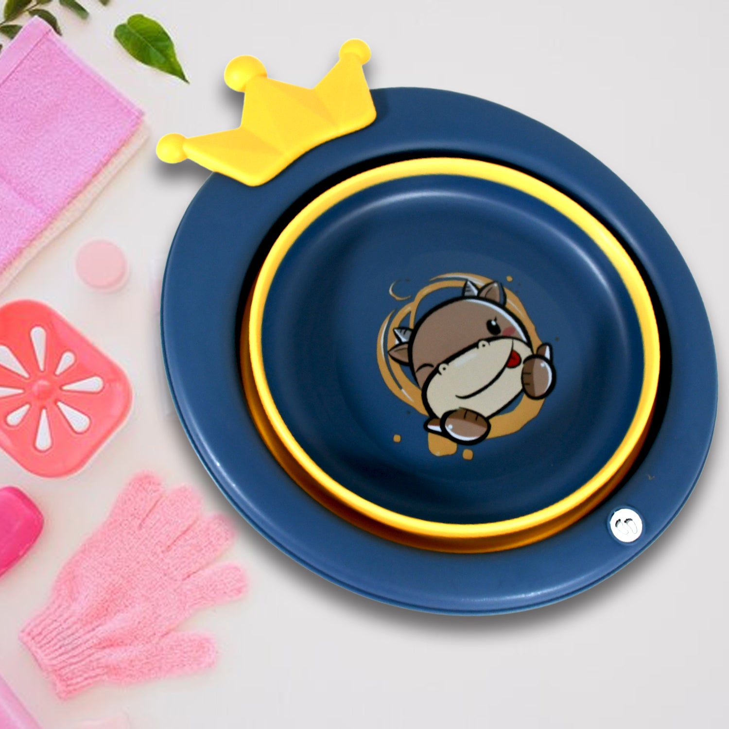 Cartoon Shape Wash Basin Foldable Baby Wash For Home (33x31 Cm 1 Pc)