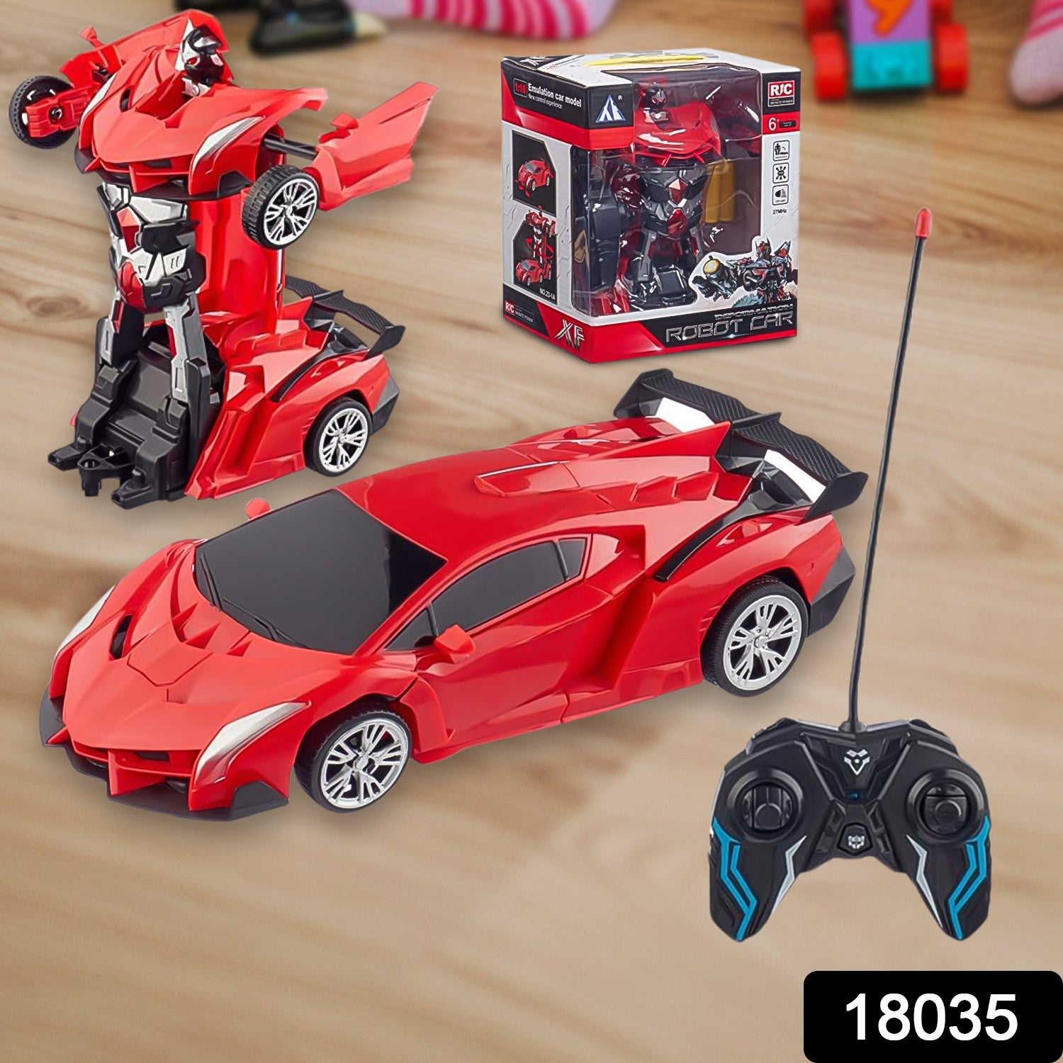 2 In 1 Automatic Robot Converted Remote Control Car With Light Scale 360drifting Deformation Robot Car Toy Kids Boys Robot Convertunique Toy For Boys (1 Pc)