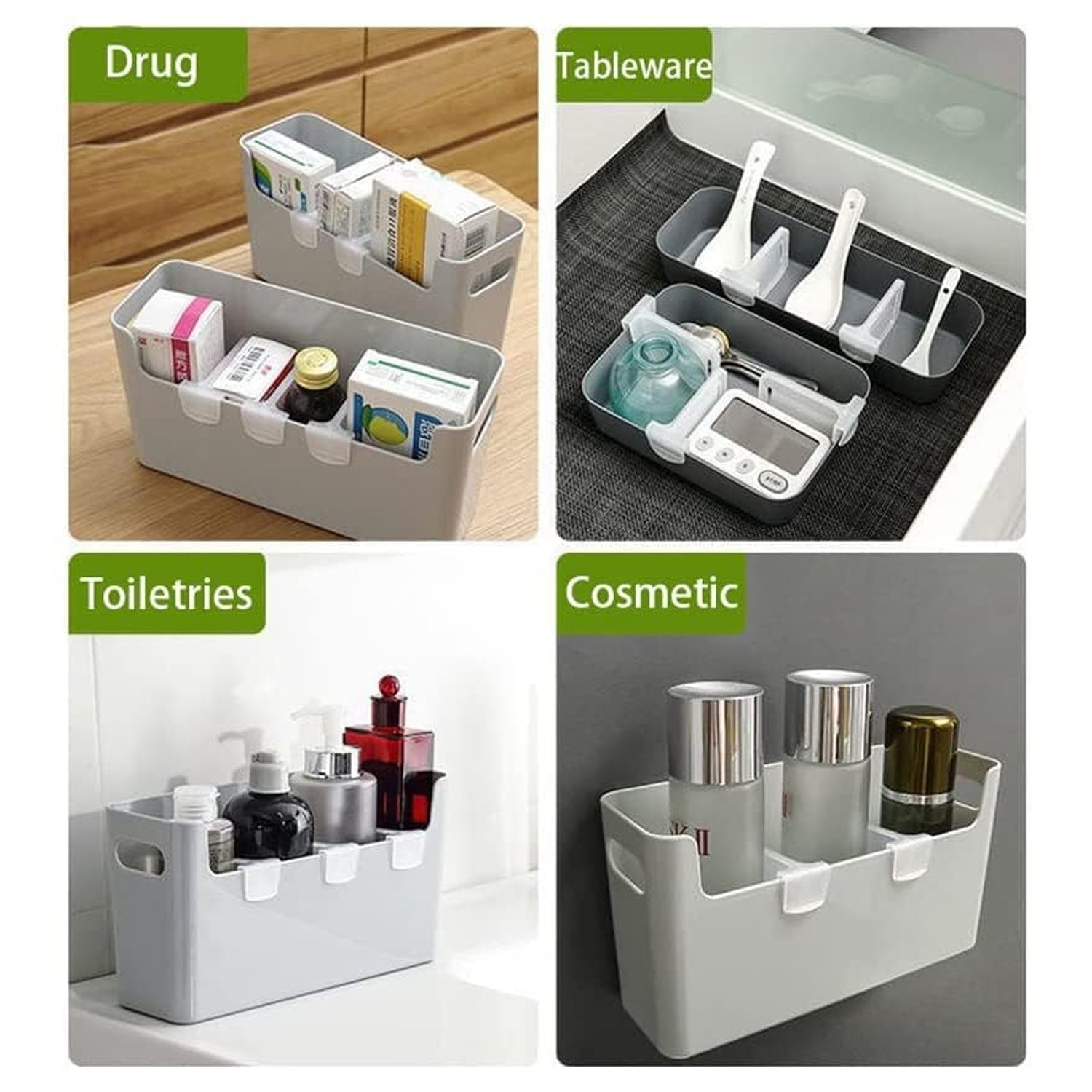 Plastic Storage Baskets Refrigerator Organizer Bins Partition Clip (1 Pc)