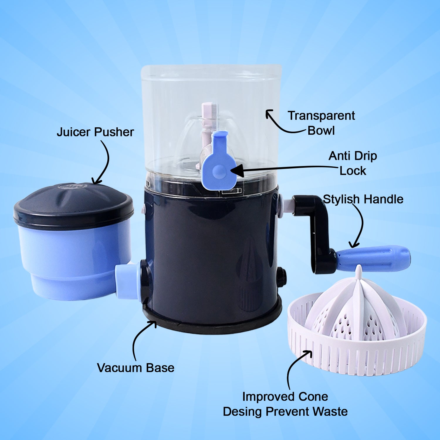 Ritu Hand Operated Compact Manual Juicer (Multicolor  1 Pc)