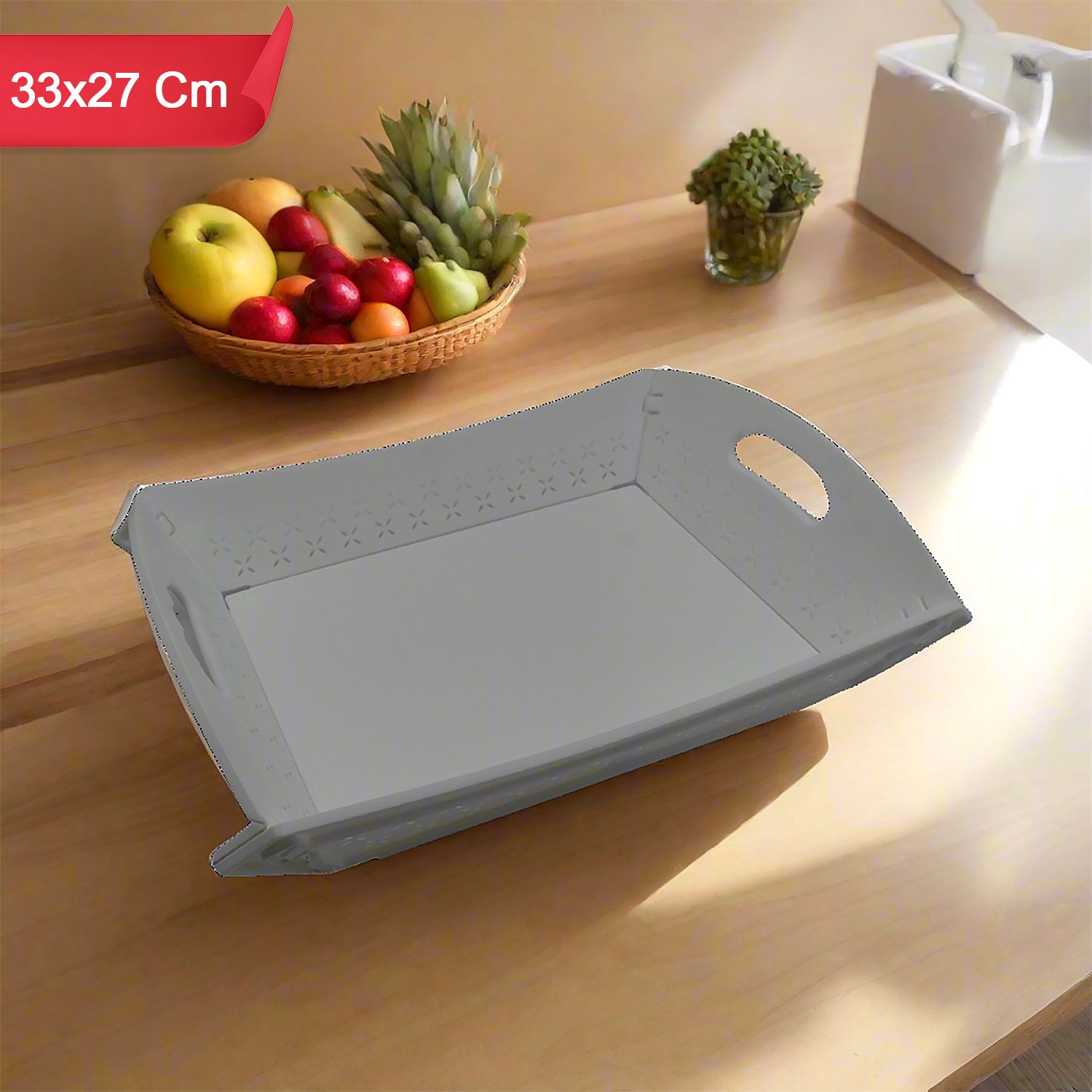 Foldable Serving Tray Plastic Serving For Food Kitchen Outdoors Restaurants (1 Pc)
