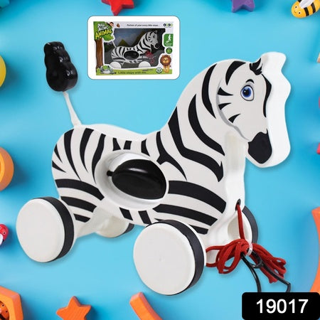 Zebra Pull Along Toy Baby Early Walking Toy