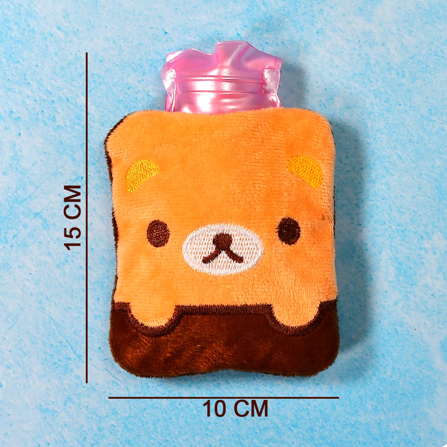 Brown Panda Print Small Hot Water Bag With Cover For Pain Relief