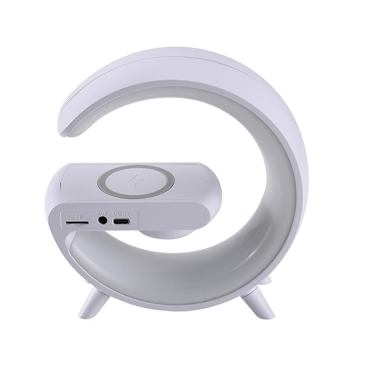 Smart Alarm Clock With G-shape RGB Light Bluetooth Speaker Wireless Charging (1 Pc)