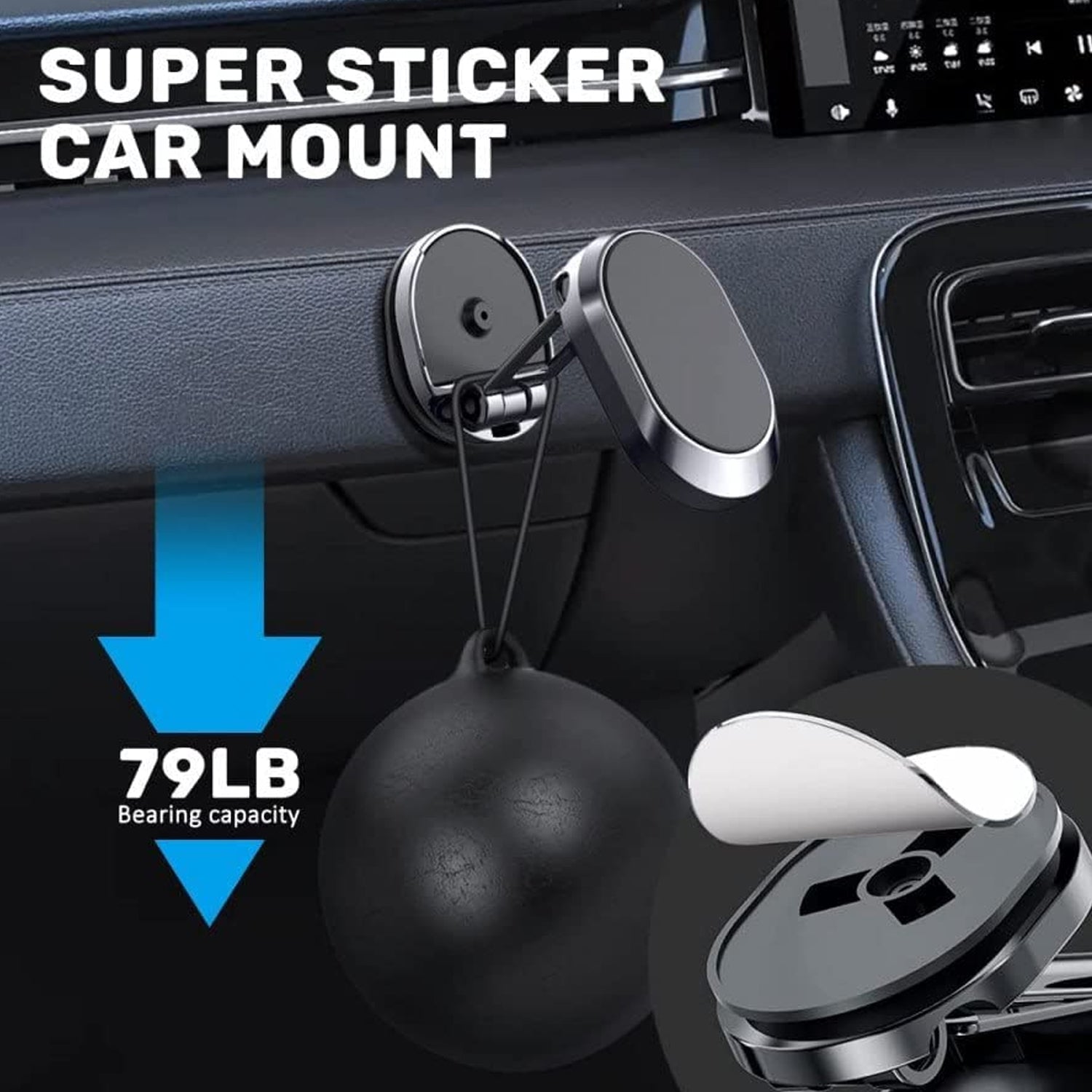 360 Degree Rotating Magnetic Car Phone Holder (Pack Of 1)
