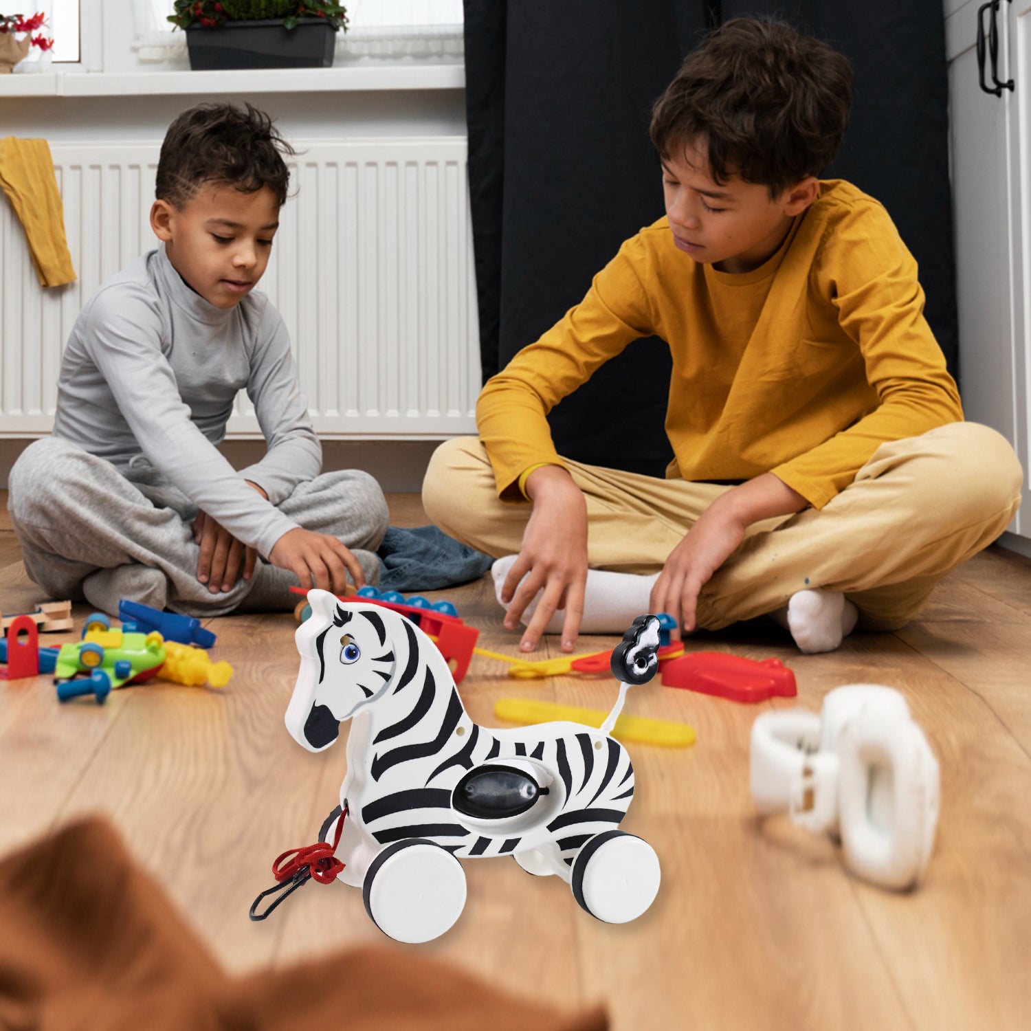 Zebra Pull Along Toy Baby Early Walking Toy