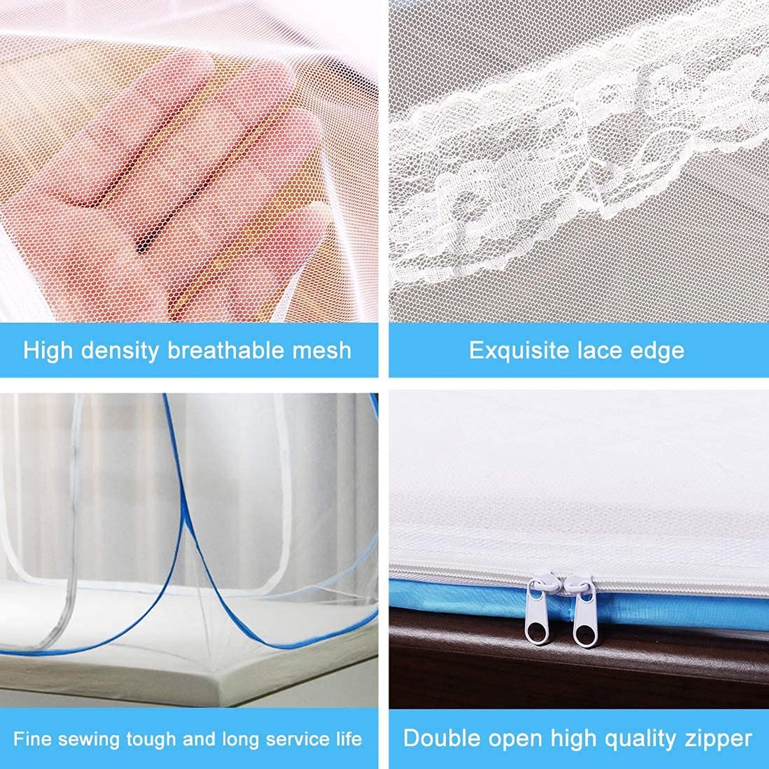 Premium Polyester Foldable Mosquito Net Tent (100 Cm Long 1 Pc)