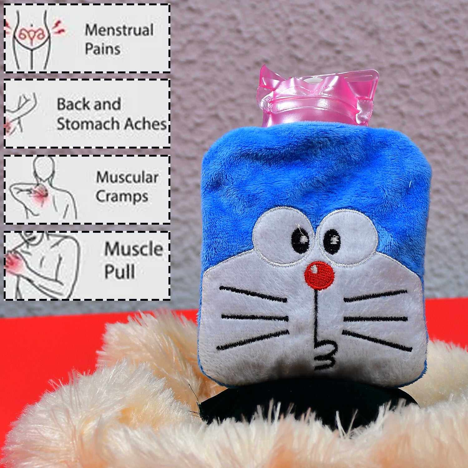 Doremon Small Hot Water Bag With Cover For Pain Relief