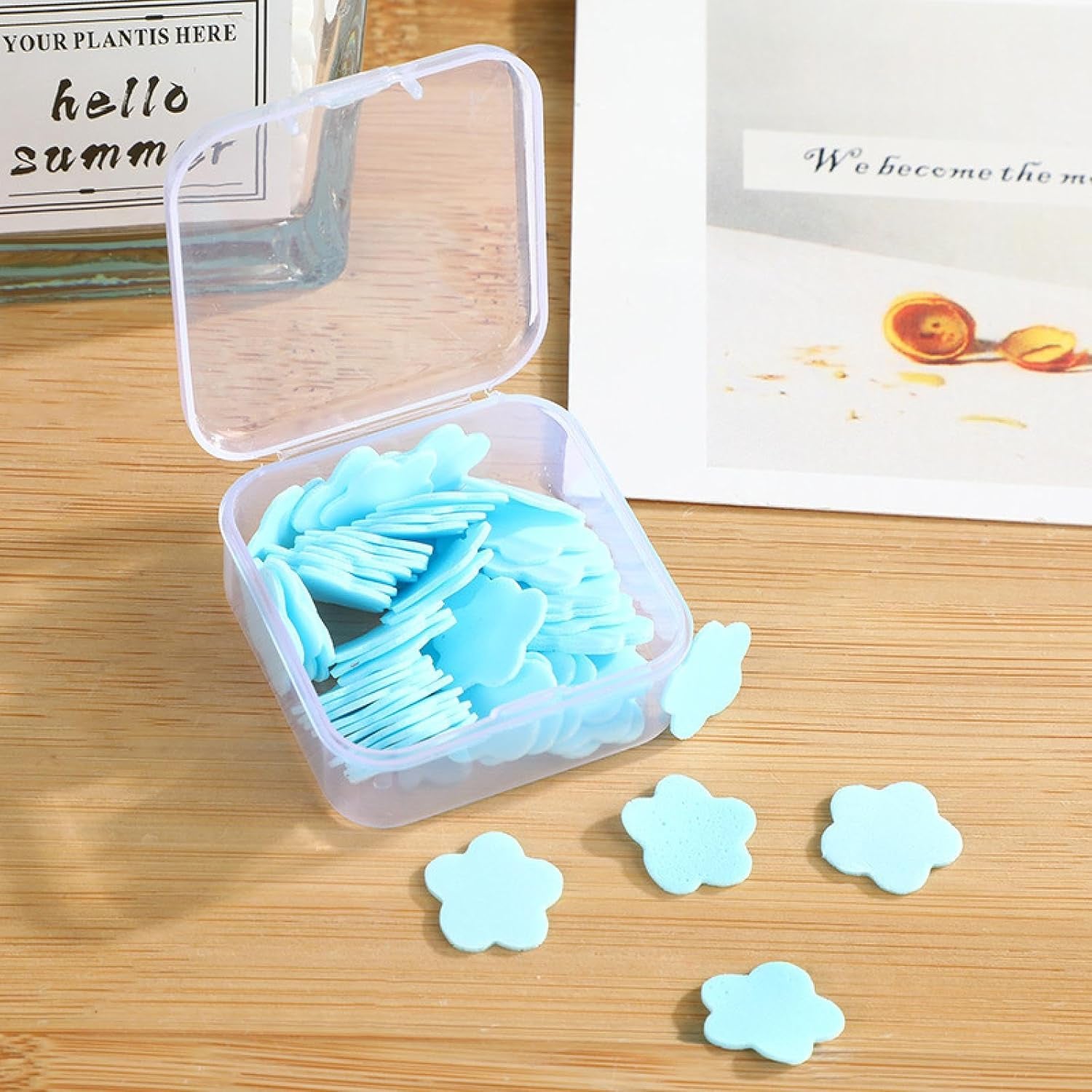Travel Soap Paper Sheets Flower Shape (100 Pcs Set Approx Mix Color)
