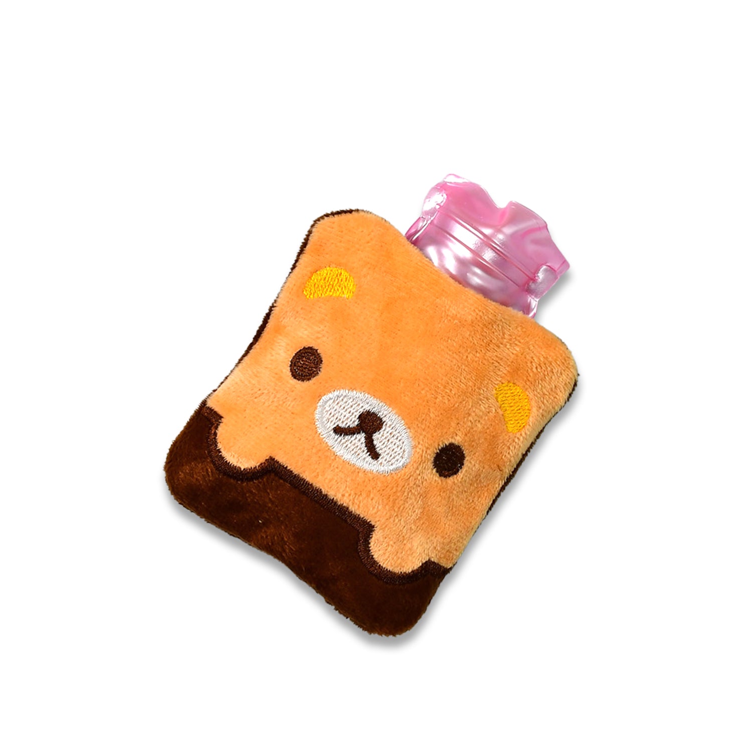 Brown Panda Print Small Hot Water Bag With Cover For Pain Relief