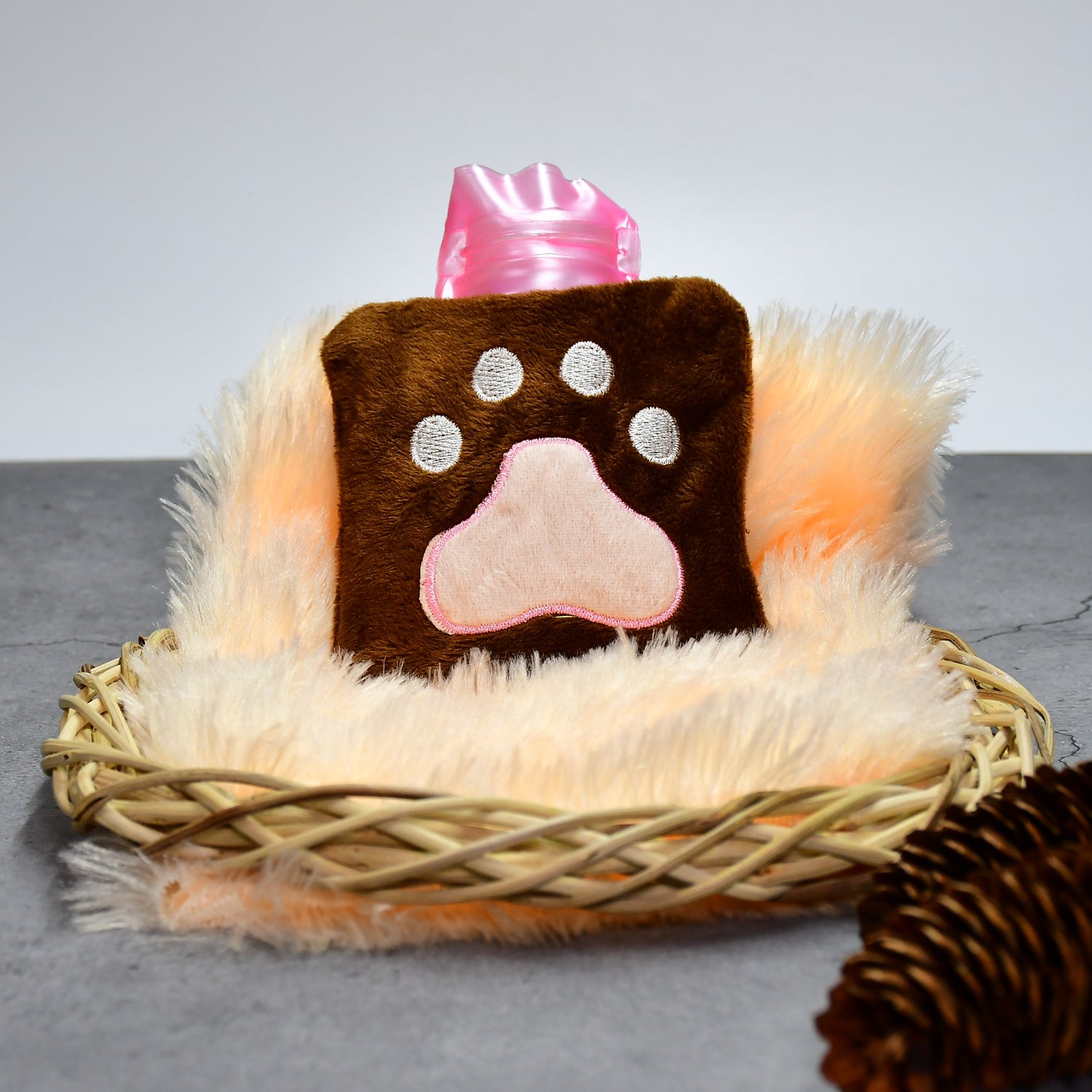 Paw Print Small Hot Water Bag With Cover For Pain Relief
