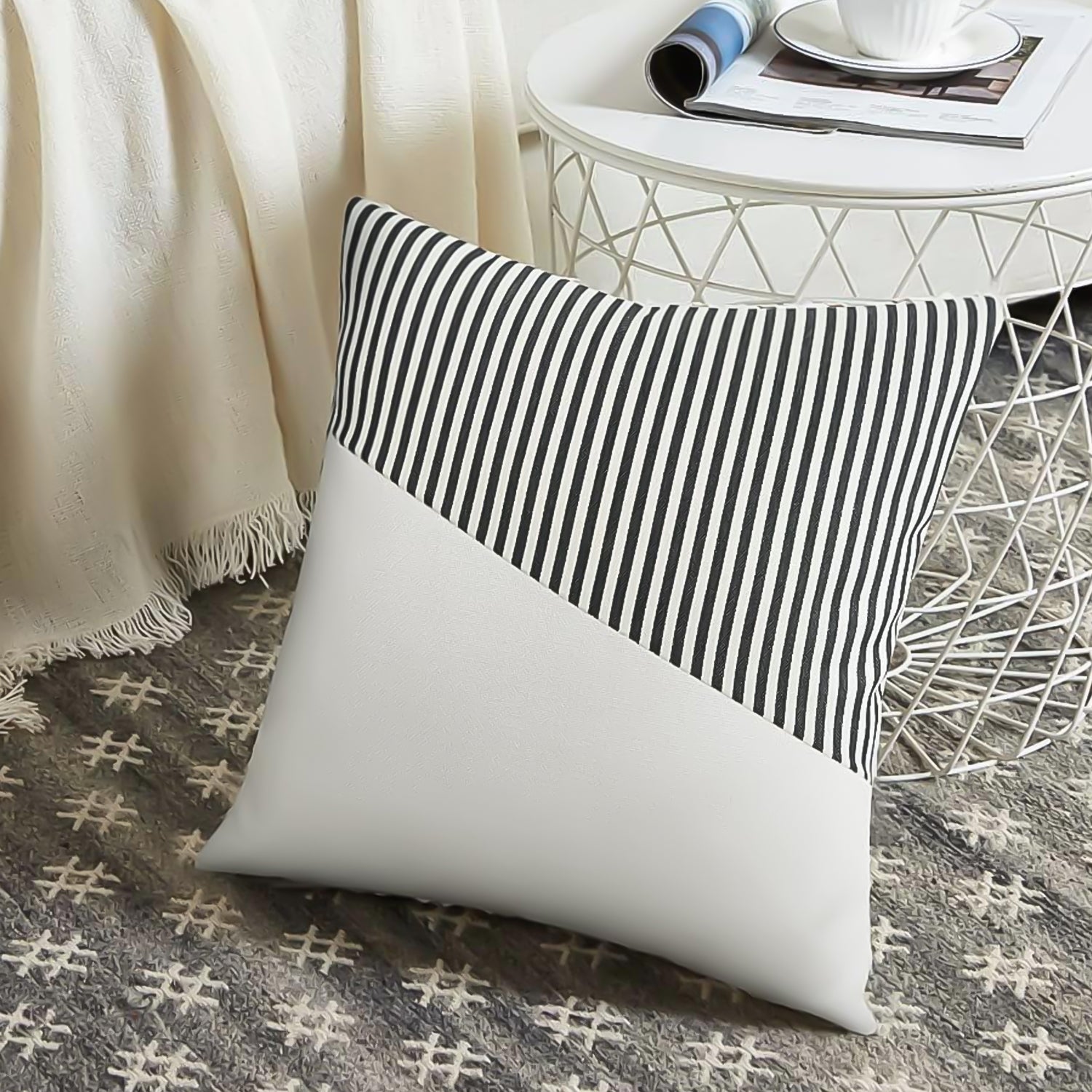 Decorative Pillow Covers Cushion Cases Soft Cotton (26*26 Inch 1 Pair 2 Pc)