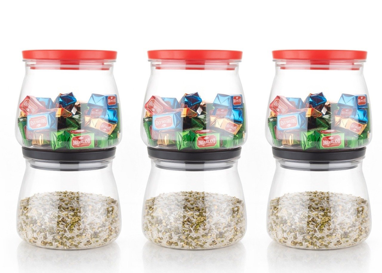 Matka Shaped Jar With Air Tight Leak Proof Lid (Multicolour) (Set Of 6) (900ml)