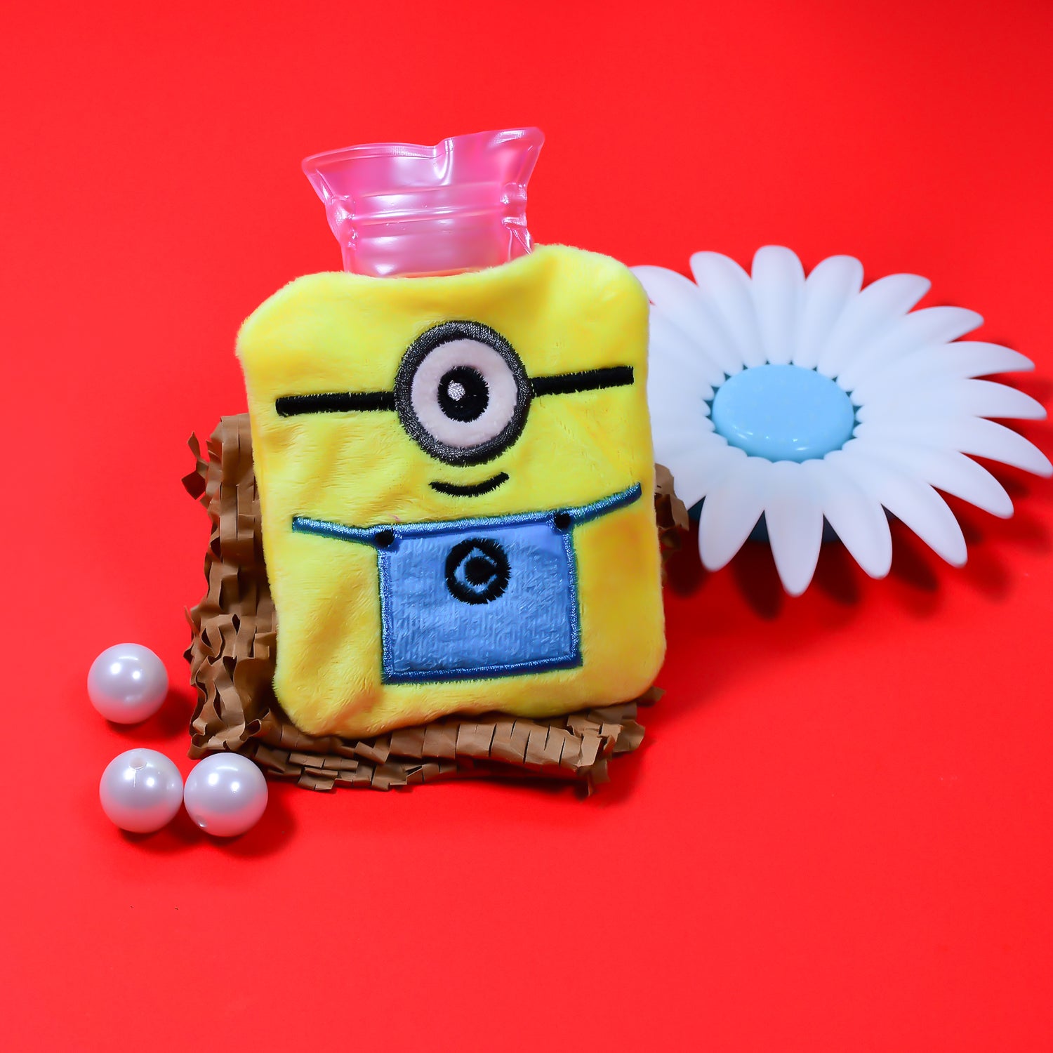Minions Small Hot Water Bag With Cover For Pain Relief