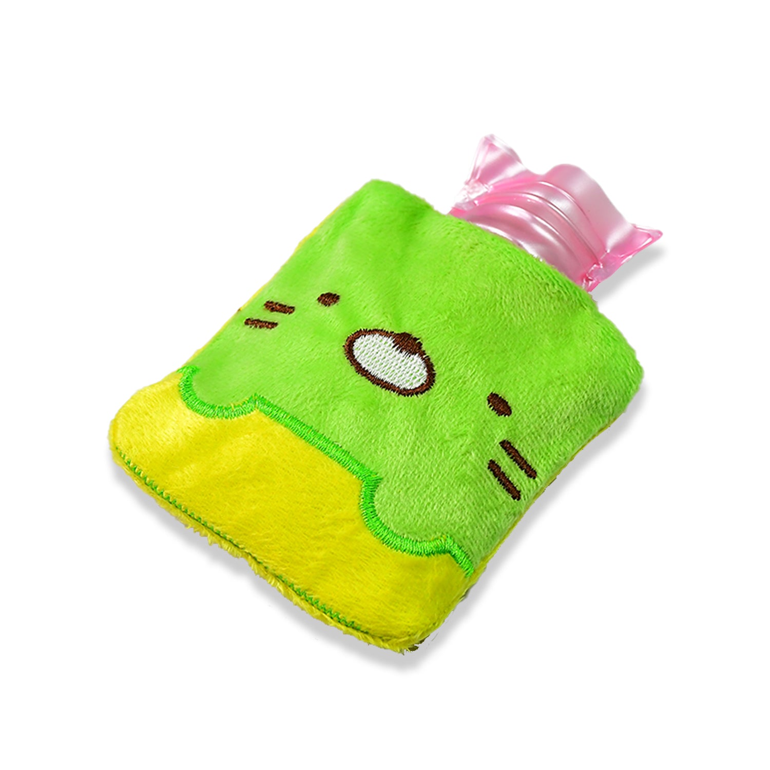Green Kitty Small Hot Water Bag With Cover For Pain Relief