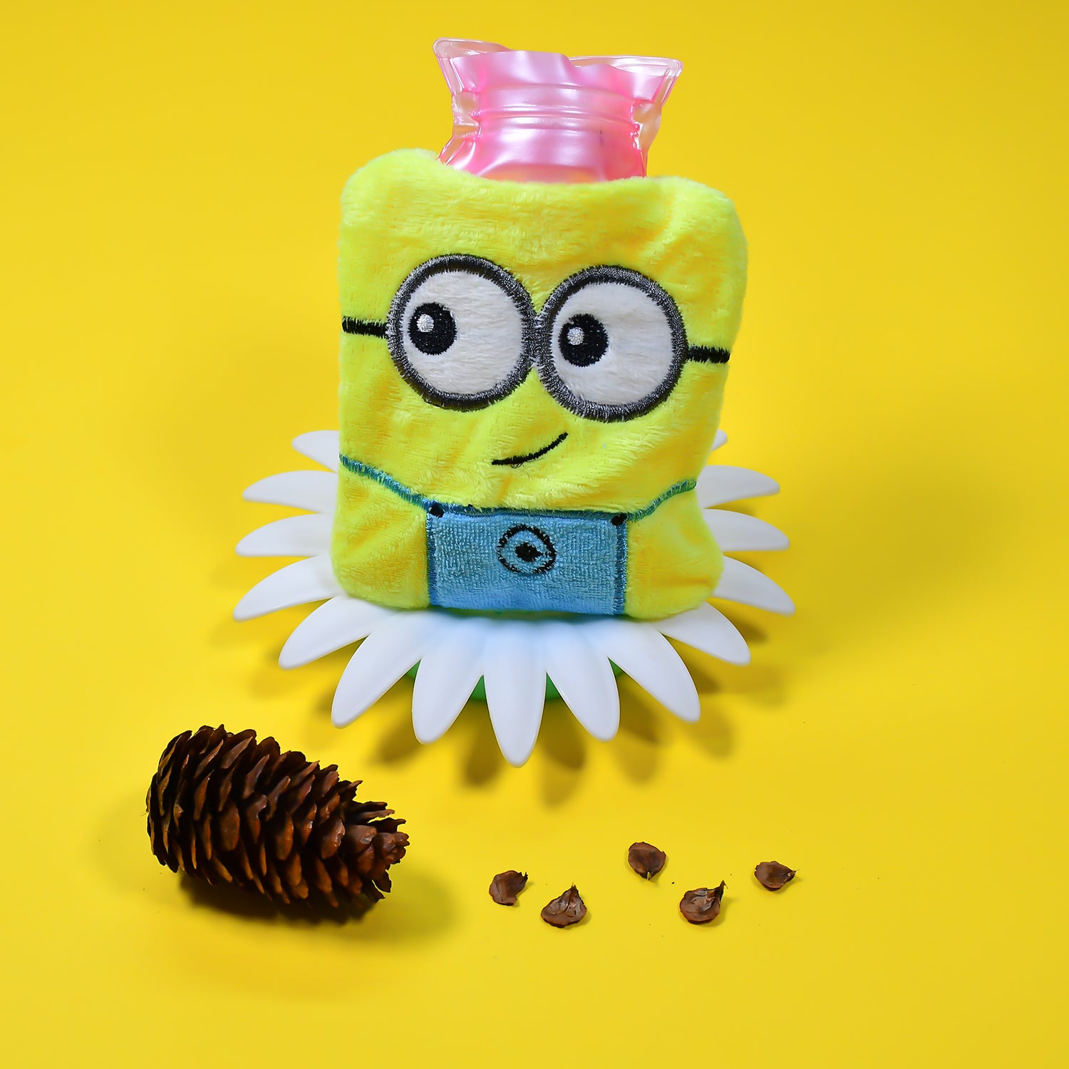2 Eye Minions Small Hot Water Bag With Cover For Pain Relief