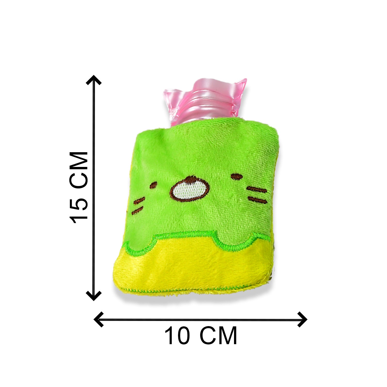 Green Kitty Small Hot Water Bag With Cover For Pain Relief