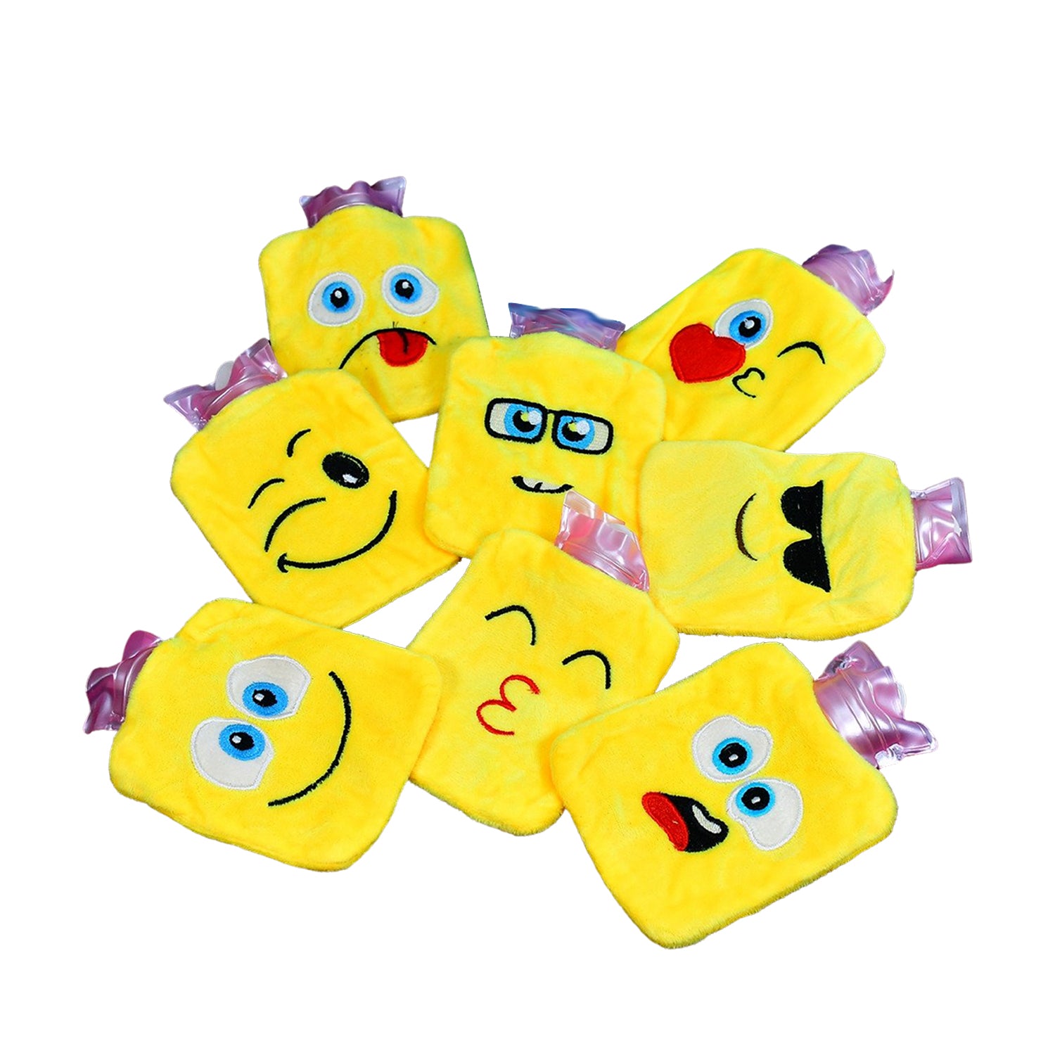 Mix Emoji Designs Small Hot Water Bag With Cover For Pain Relief (1 Pc)