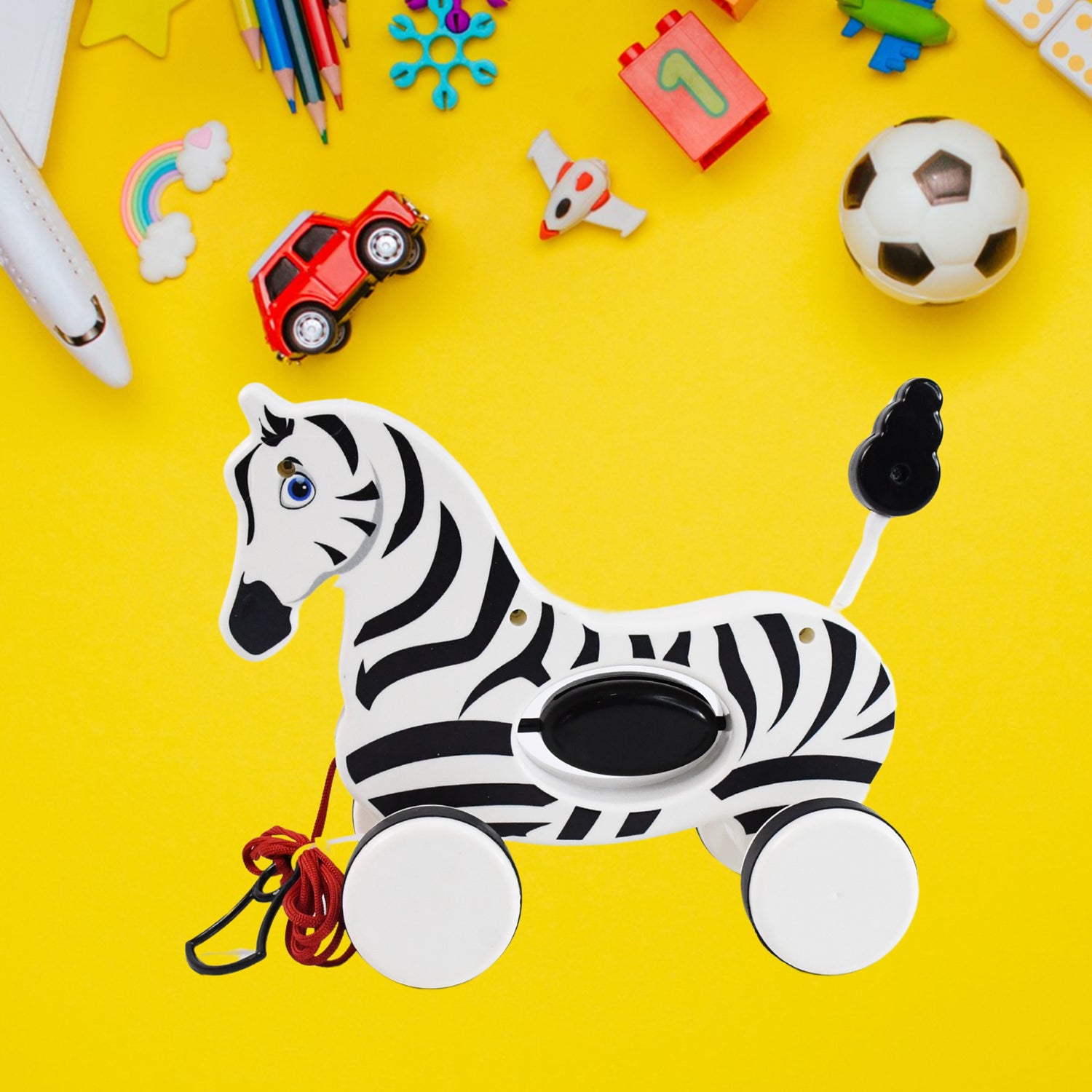 Zebra Pull Along Toy Baby Early Walking Toy