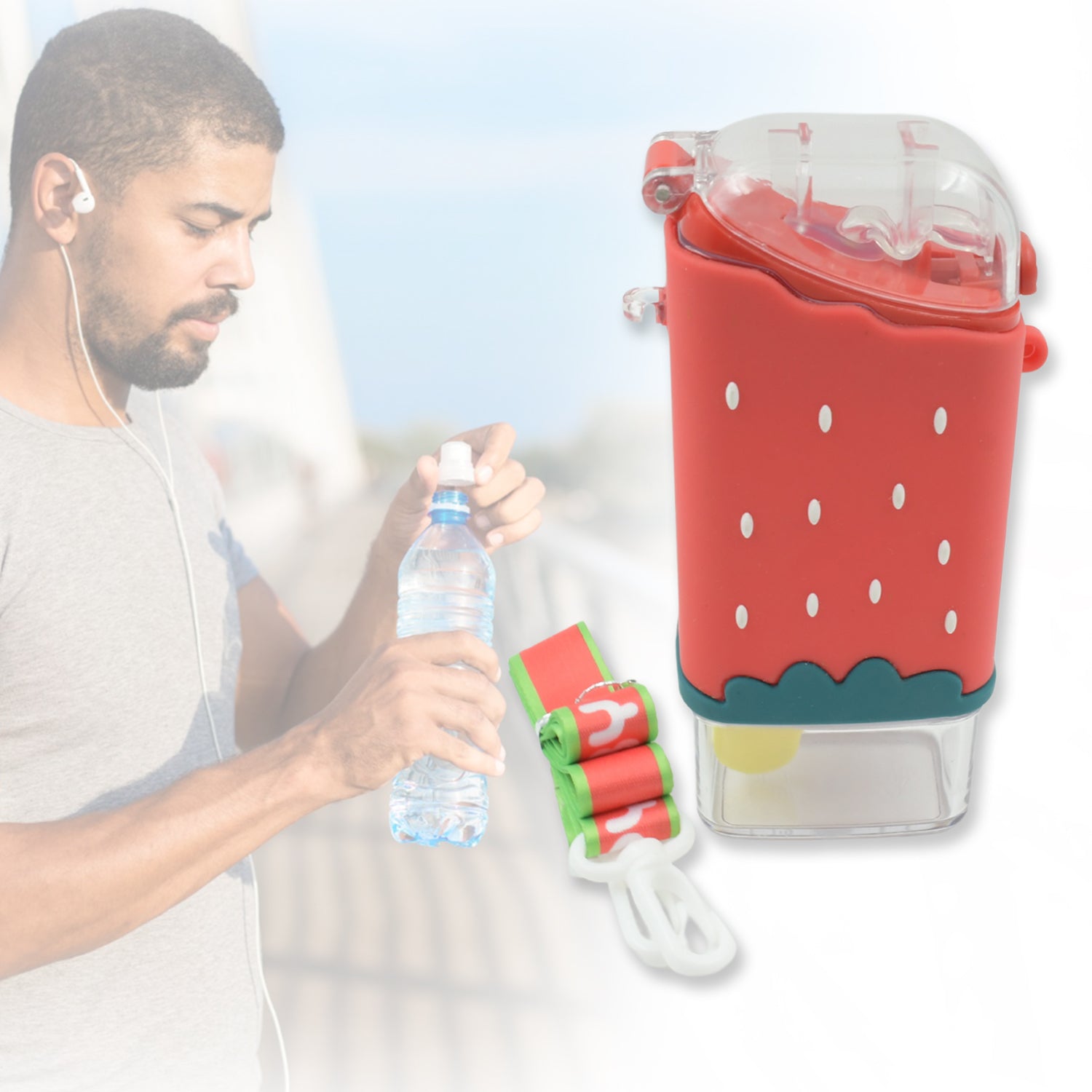Unique Ice Cream Shape Portable Cute Water Bottle For Kids (300 Ml)