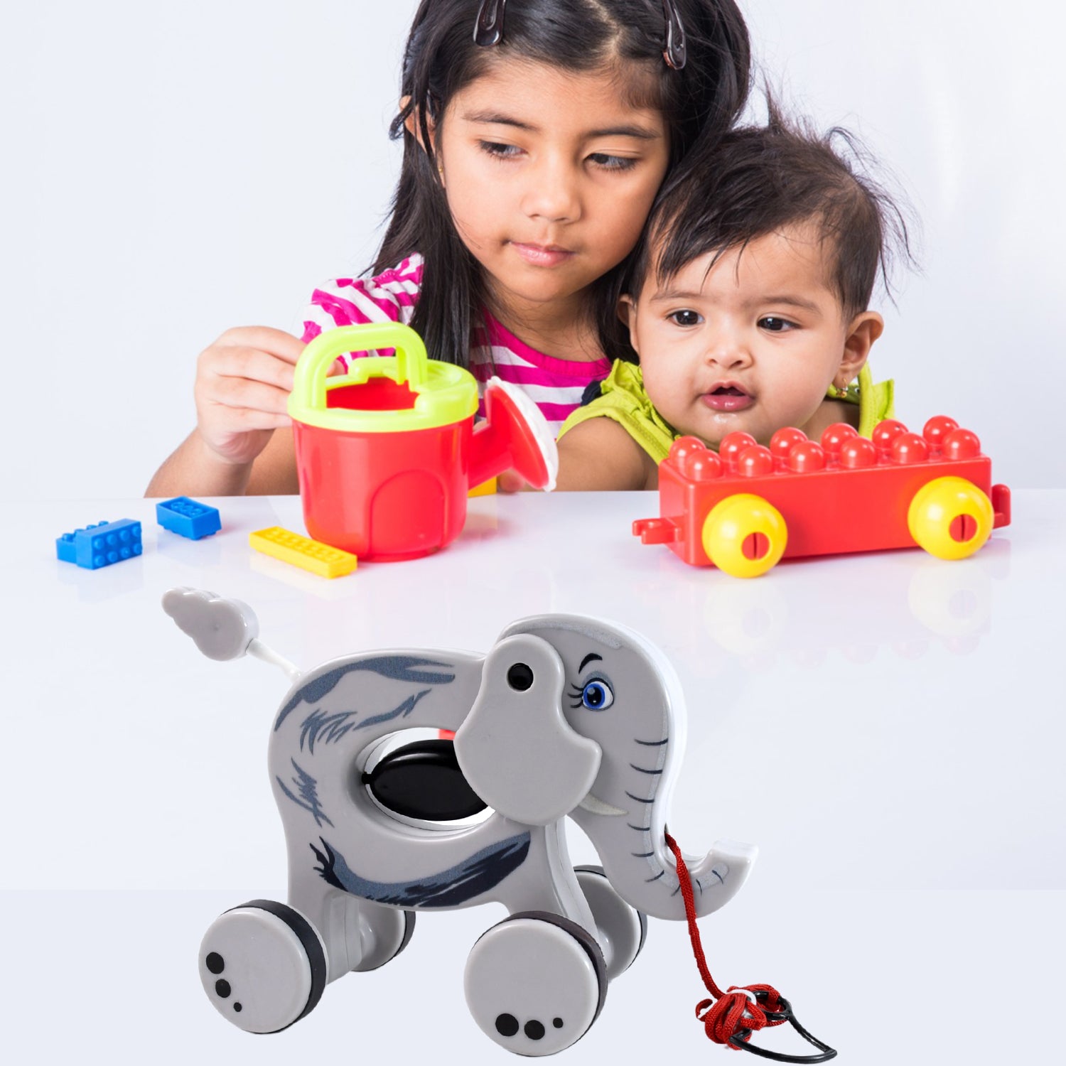 Pull Along Toddler Toy With Attractive Design (Elephant)