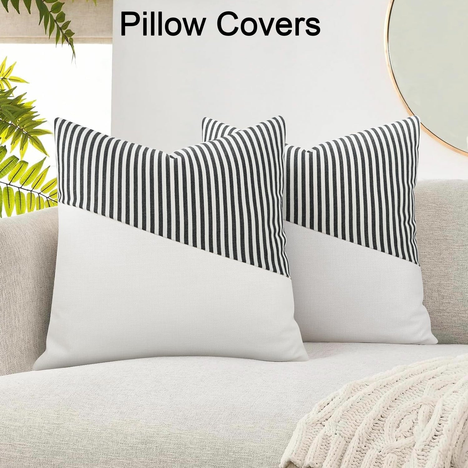 Decorative Pillow Covers Cushion Cases Soft Cotton (26*26 Inch 1 Pair 2 Pc)