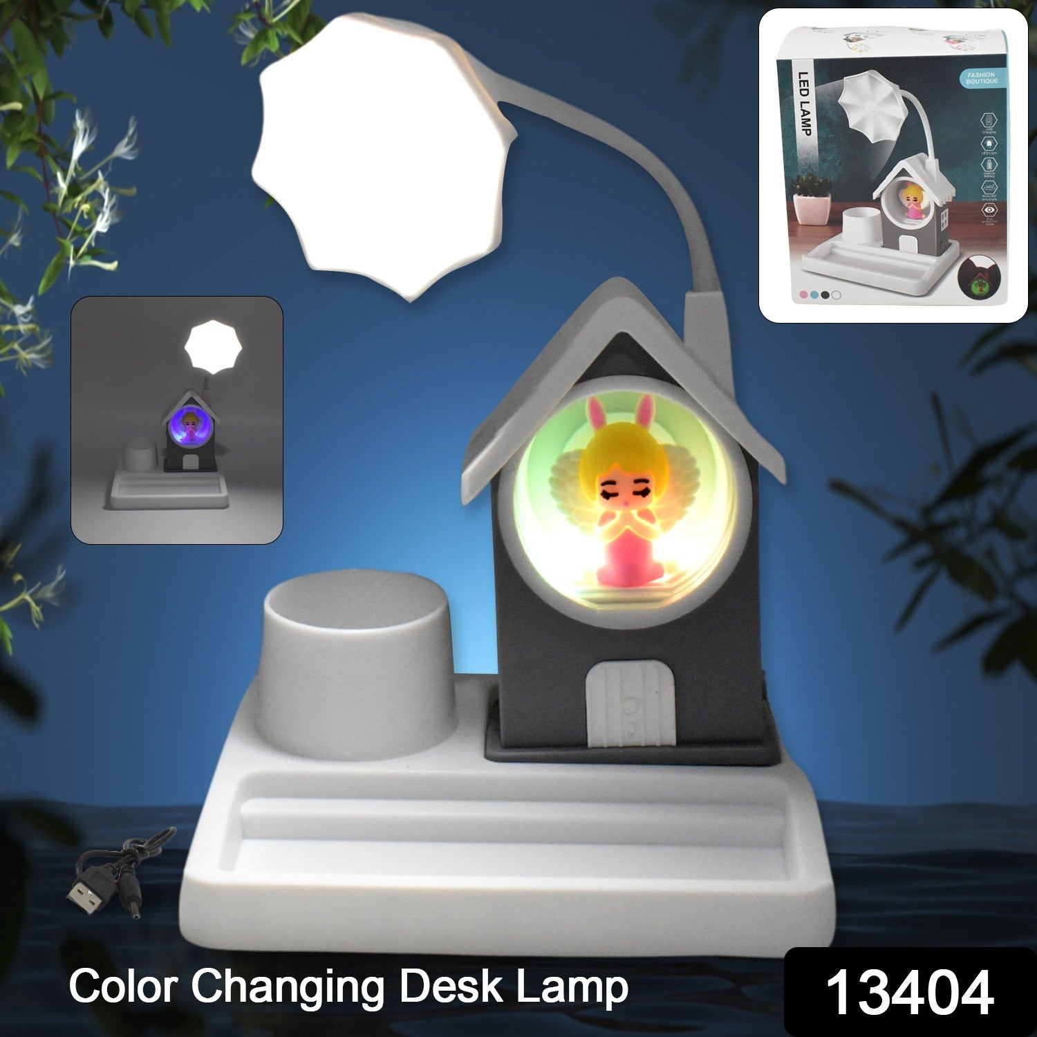 Cute Lovely Cartoon Home Design With Plastic Base Led Desk (1 Pc)