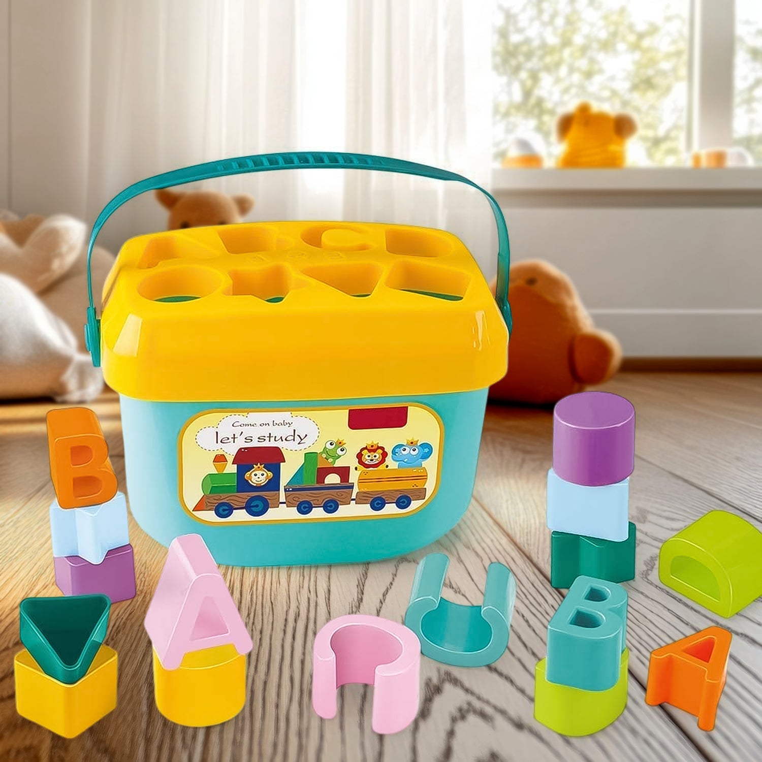 Baby First Block Set For Kids Non-toxic Abcd Geometric Toy (1 Set)