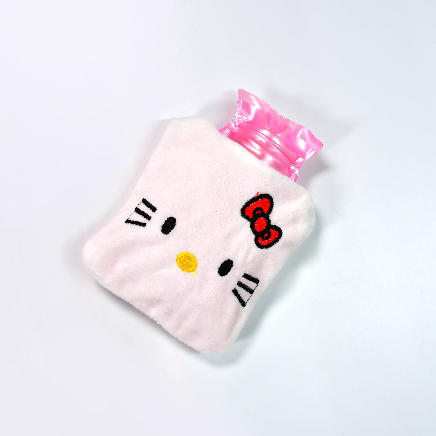 White Hello Kitty Small Hot Water Bag With Cover For Pain Relief