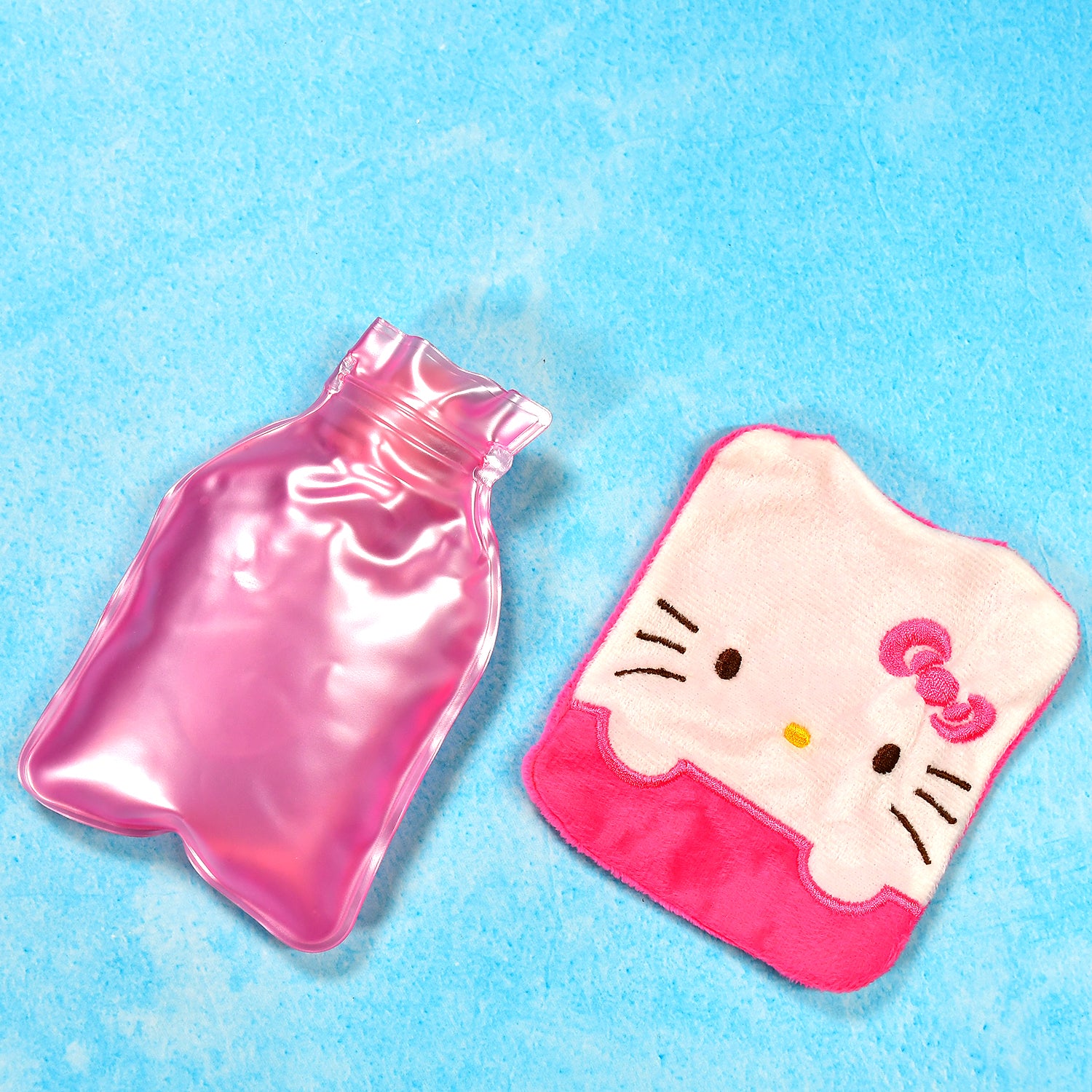 Pink Hello Kitty Small Hot Water Bag With Cover For Pain Relief