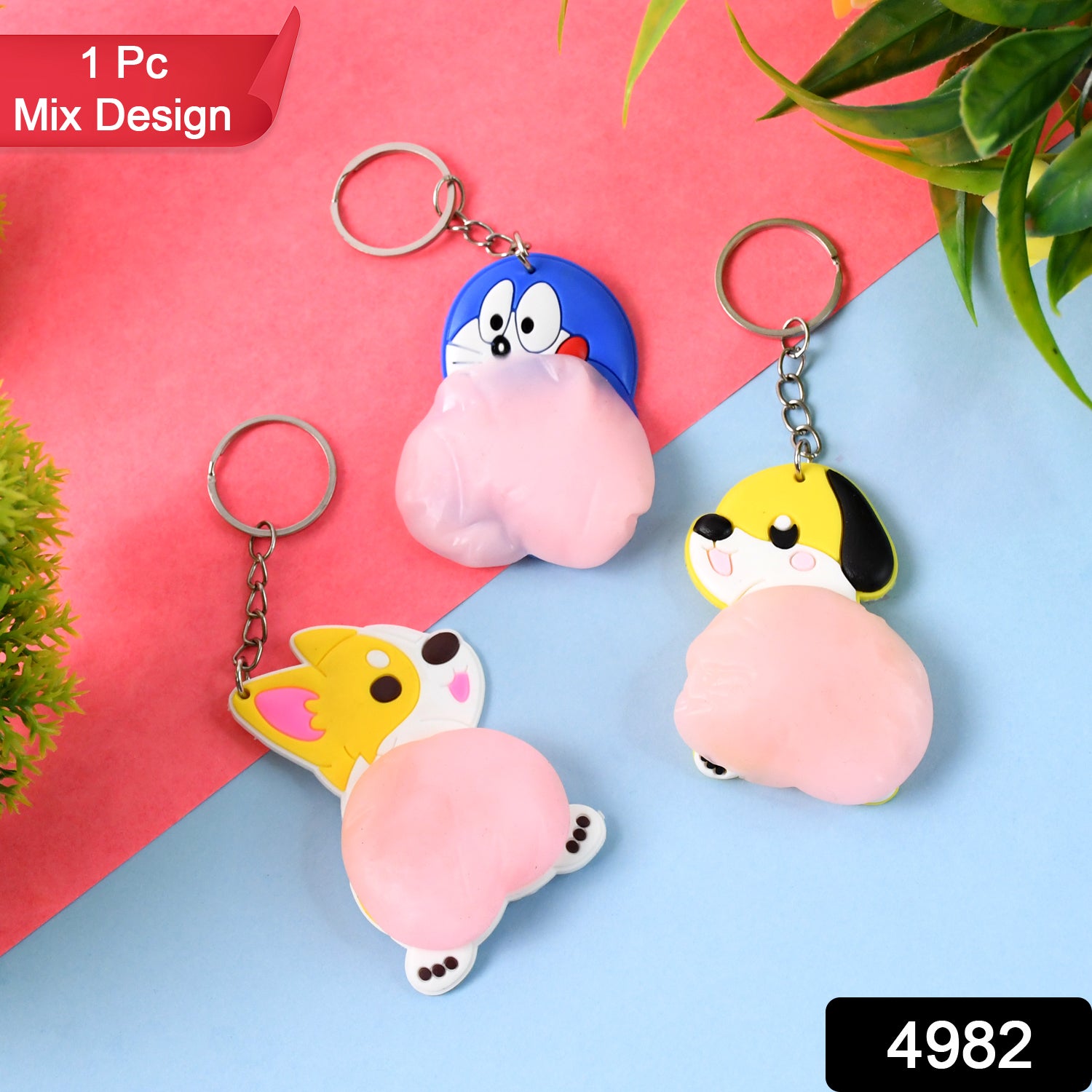 Cartoon Animal Keychain (1 Pc  Mix Design)