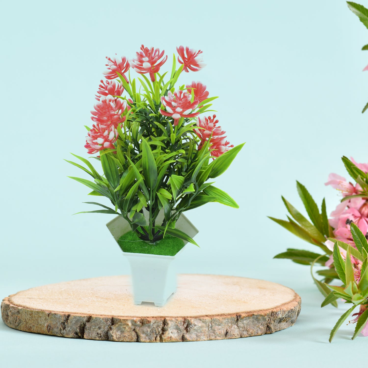 Wild Artificial Flower Plants With Cute Pot (1 Pc)