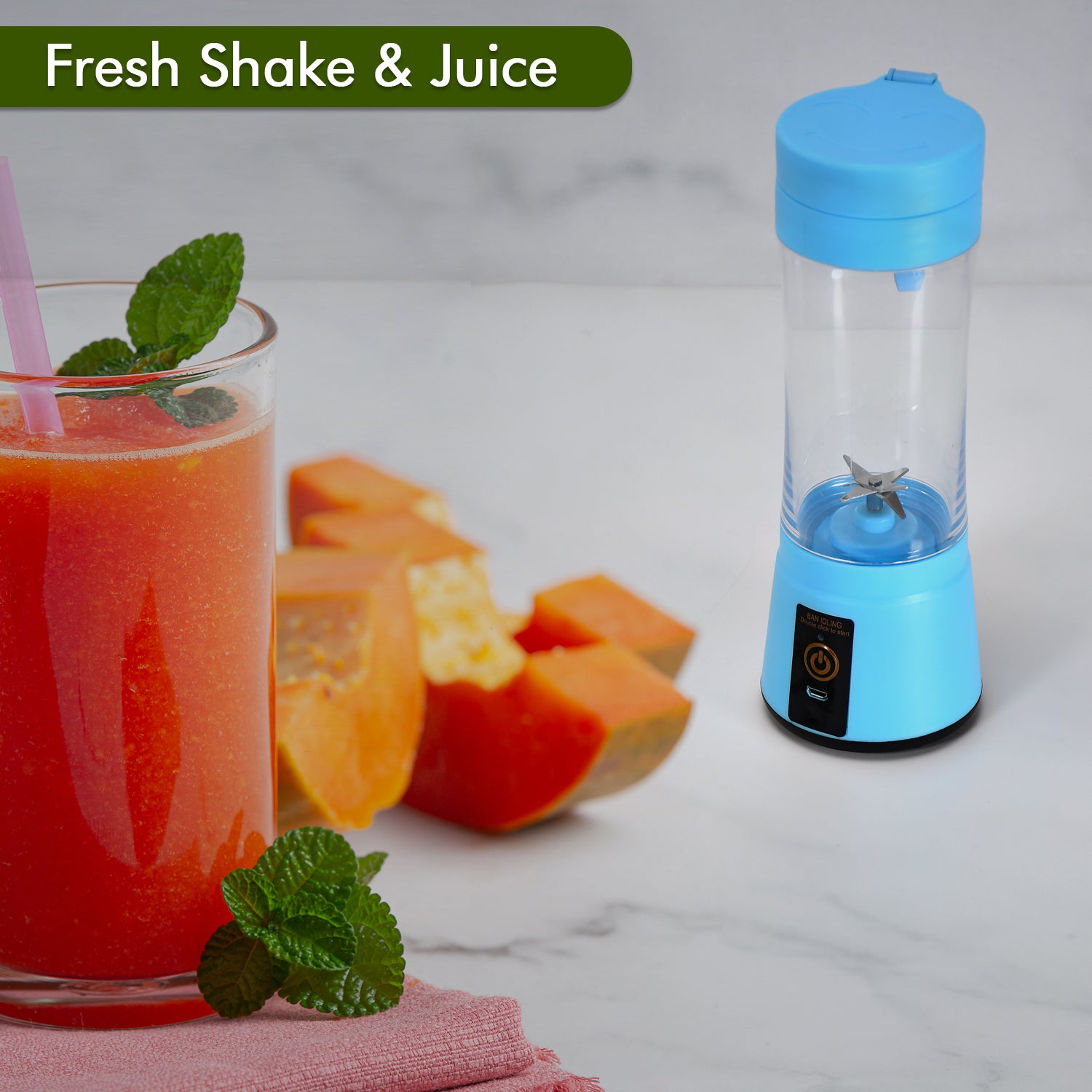 Portable 6 Blade Juicer Cup Usb Rechargeable Vegetables Fruit Juice Maker